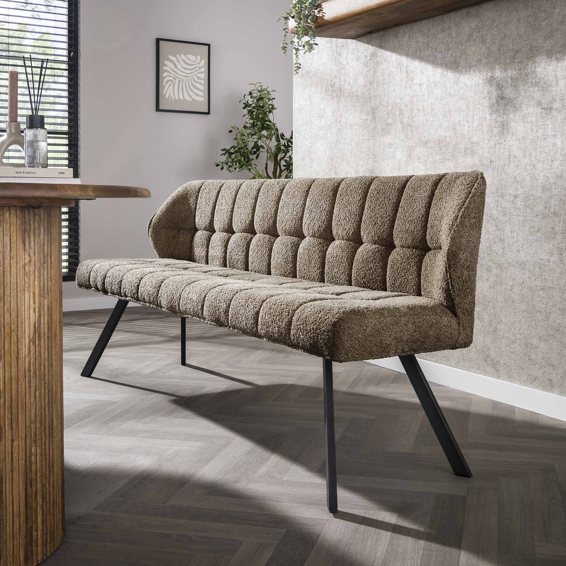Esstischbank Polsterbank Raster 180 Industrial Boucle Taupe Esstischbank Polsterbank Raster 180 Industrial Boucle Taupe