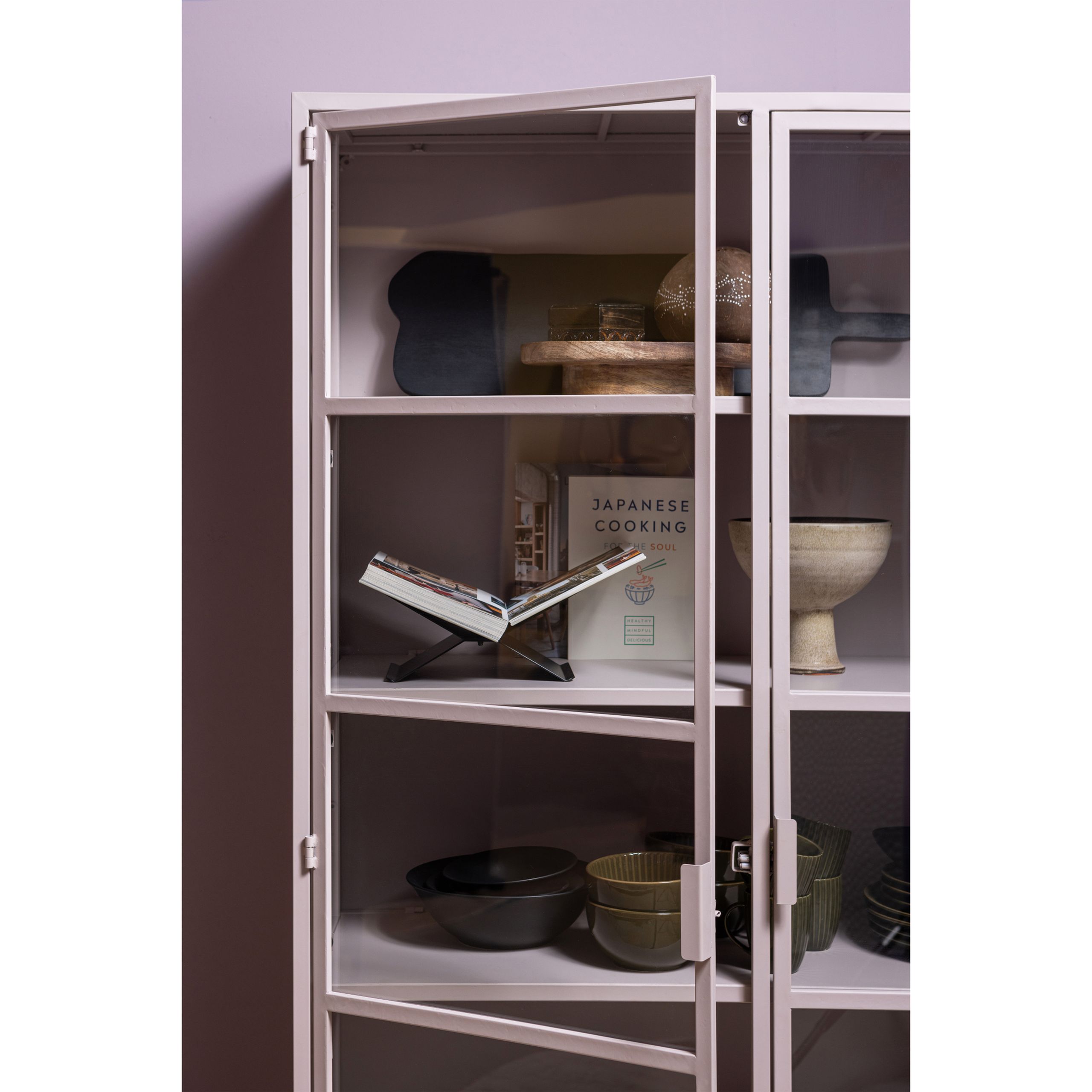 Vitrinenschrank Kabinett Ronja Vintage Metall Zartrosa 