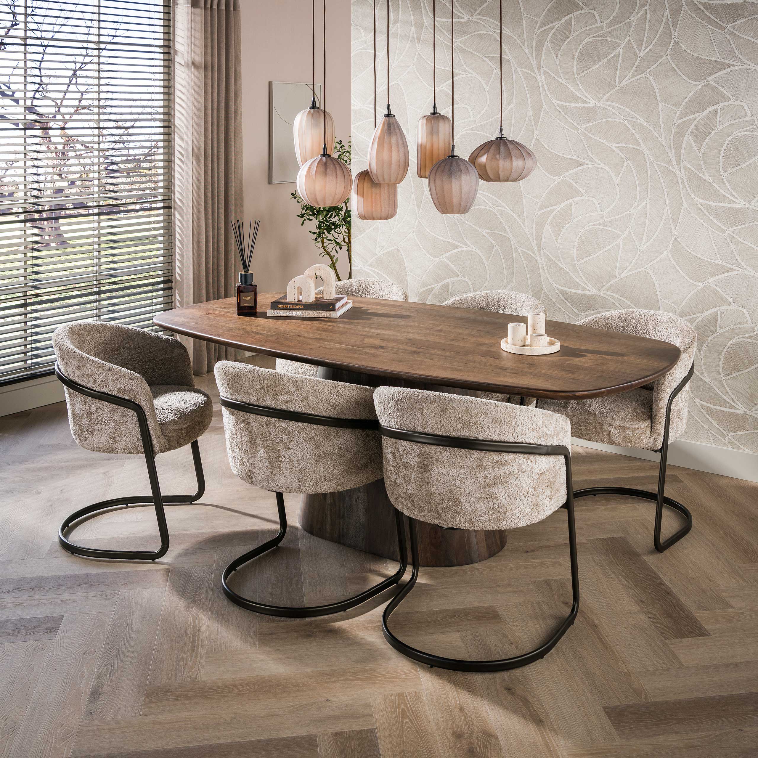 Retro Hängelampe Altura Frosted Glas 7 Schirme