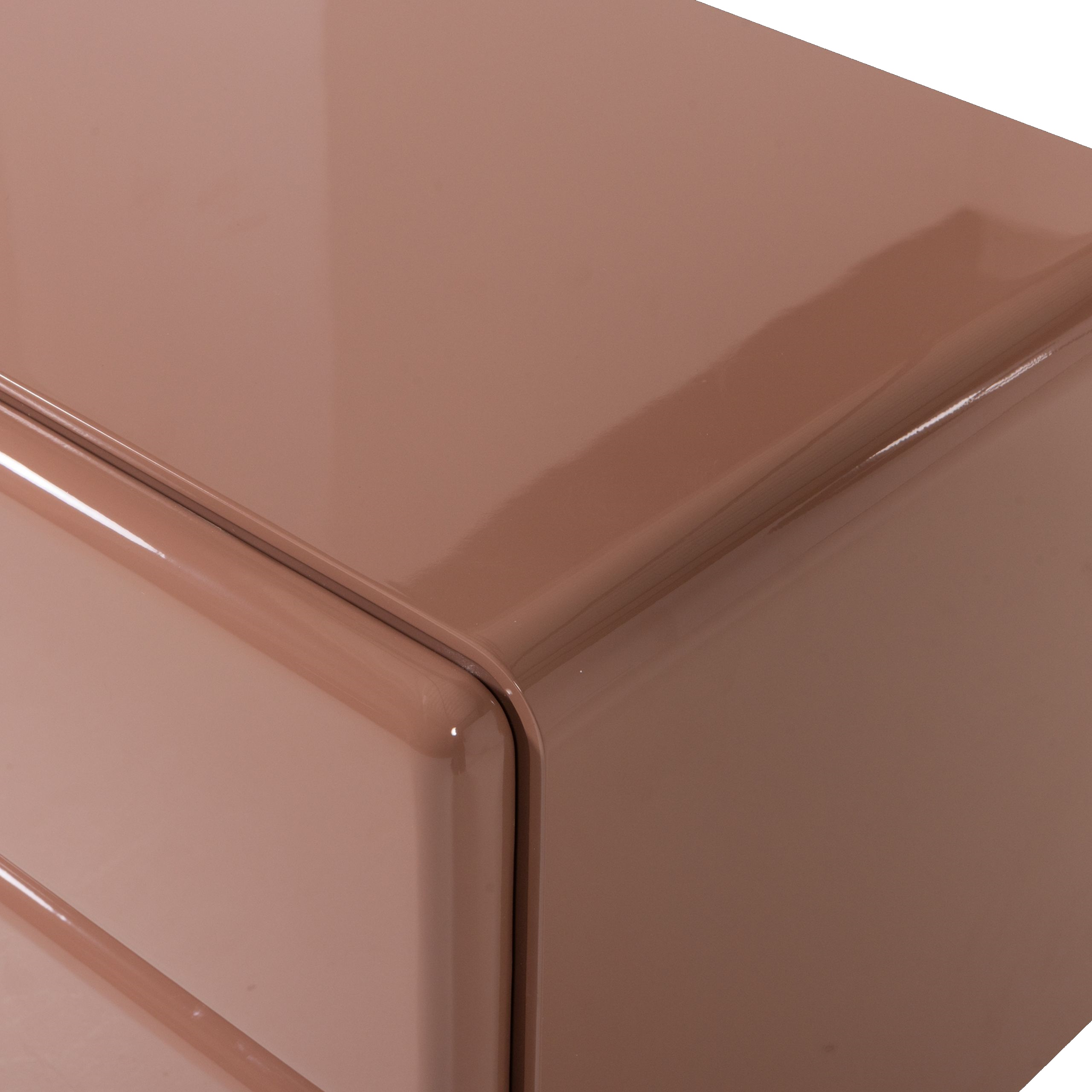 Retro Nachttisch Lustra Hochglanz-Finish Altrosa