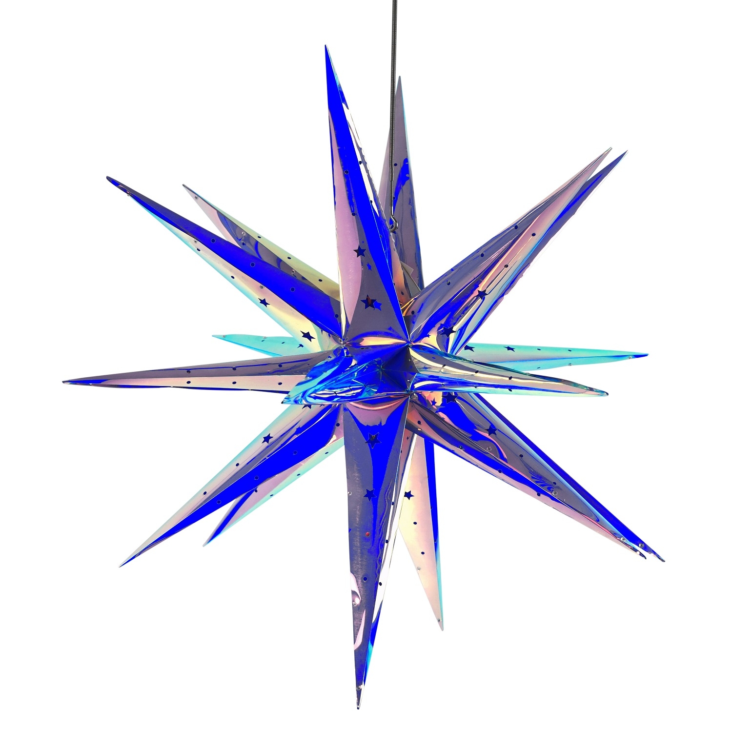 LED-Hängesterne 18 Spitzen inklusive Fernbedienung, Timer- und Dimmfunktion Blau