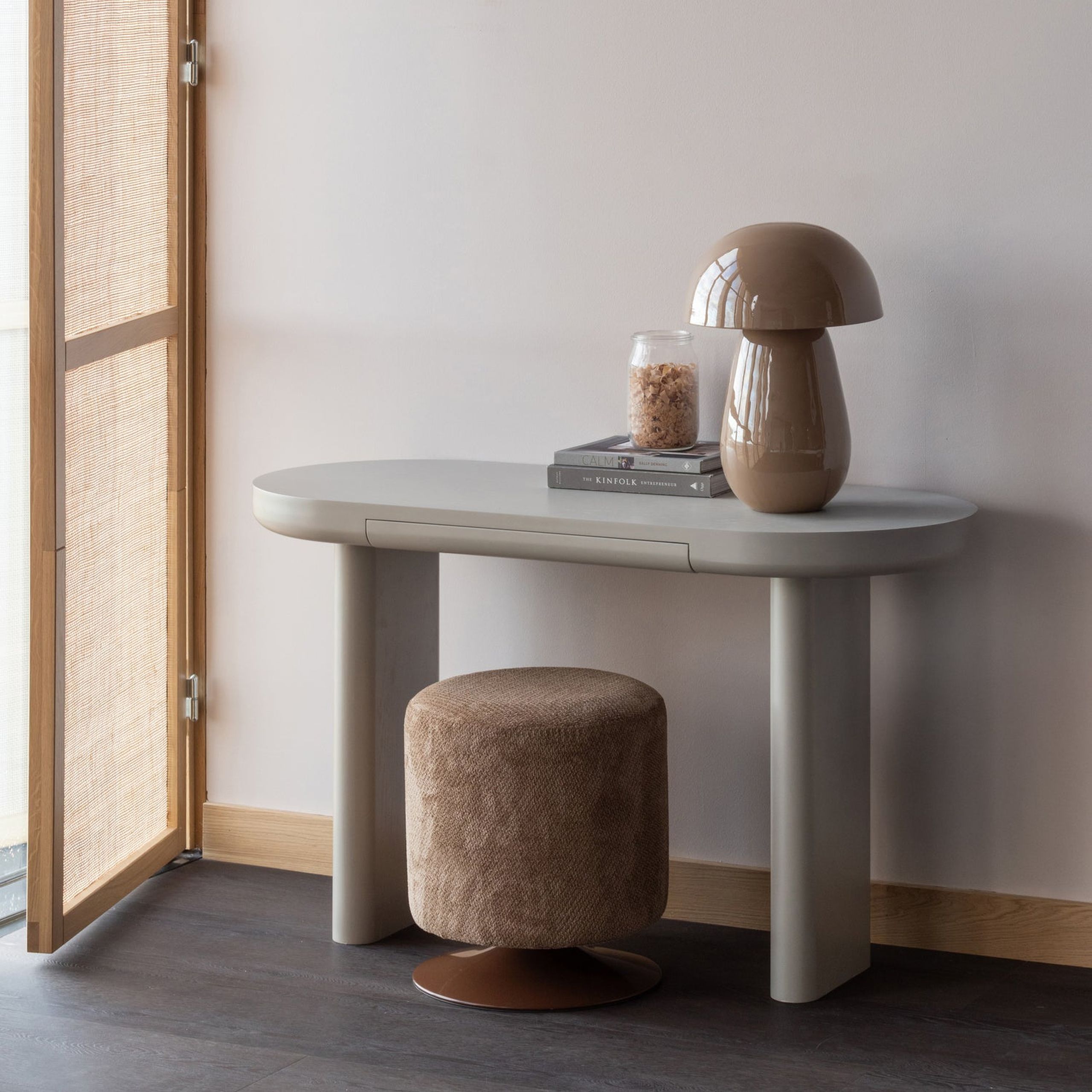 Schreibtisch Konsole Mael 1 Schublade Greige 120 cm