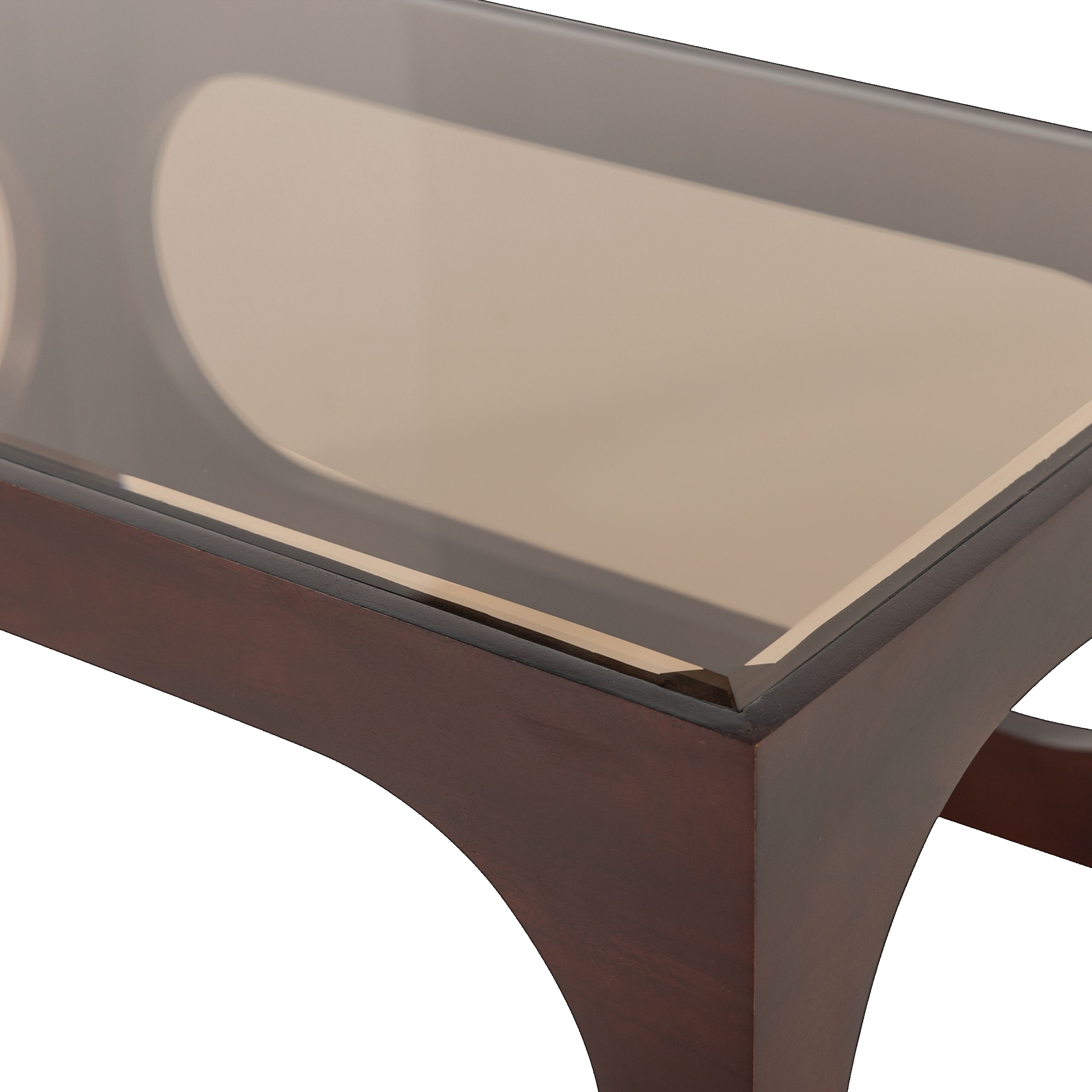 Retro Couchtisch Trax Akazienholz Glasplatte Rechteckig