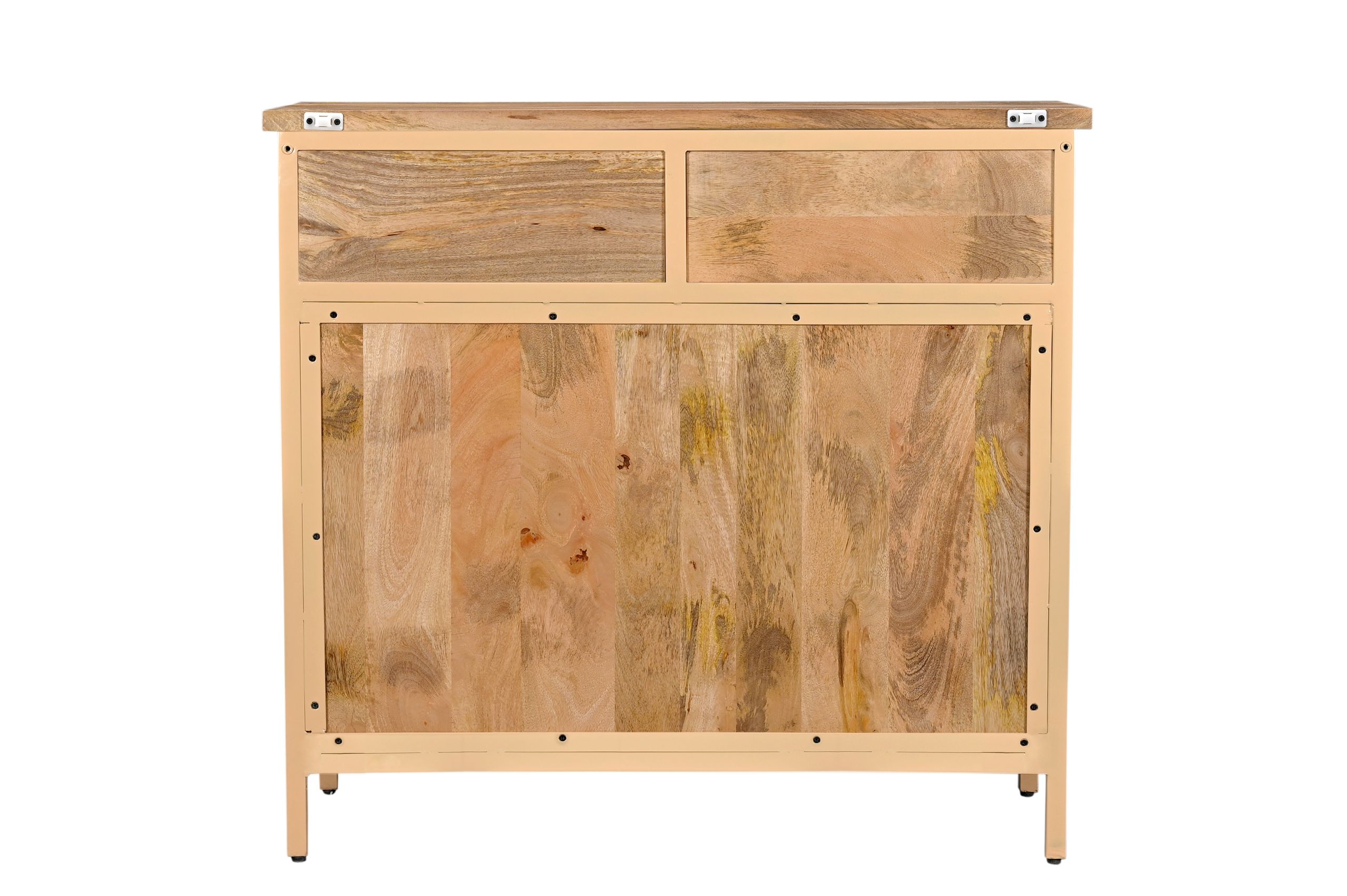 SUN_0117 Landhaus Sideboard Vintage 2türig Provence Metall Holz Champagner