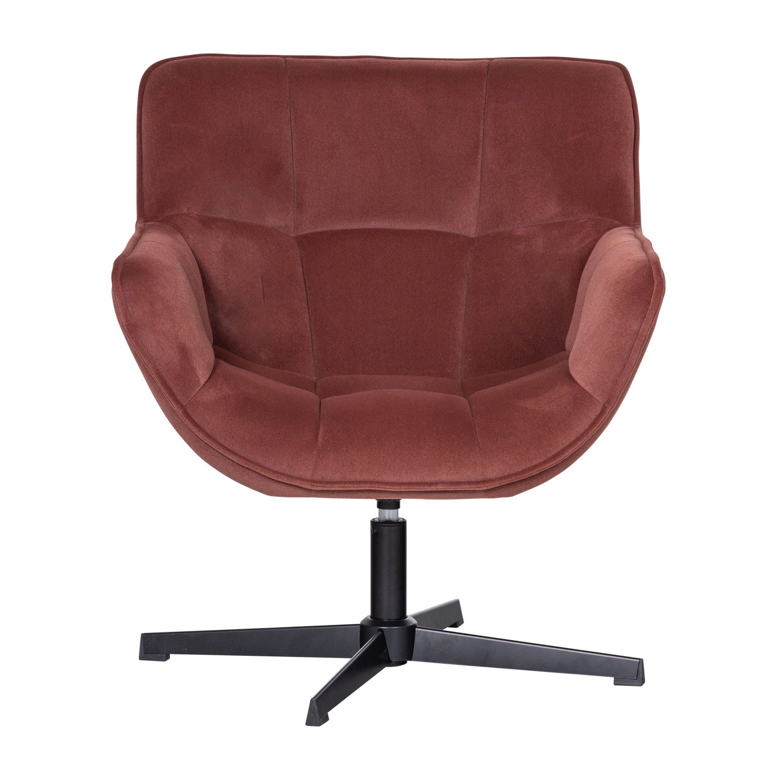 Retro Sessel Wibo Samt drehbar Rotbraun