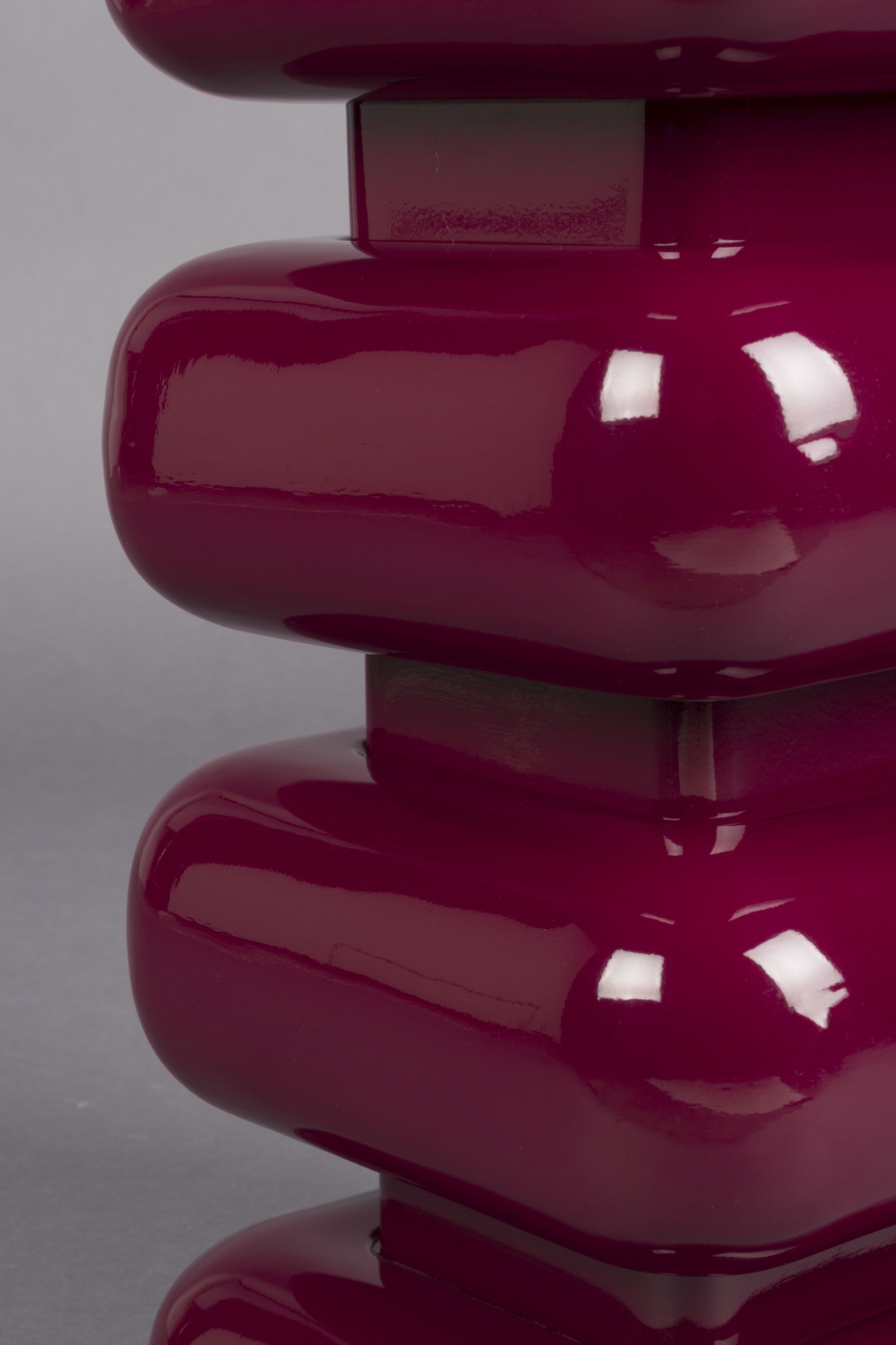 Retro Hocker Beistelltisch Stubby 70's Metall Bordeaux