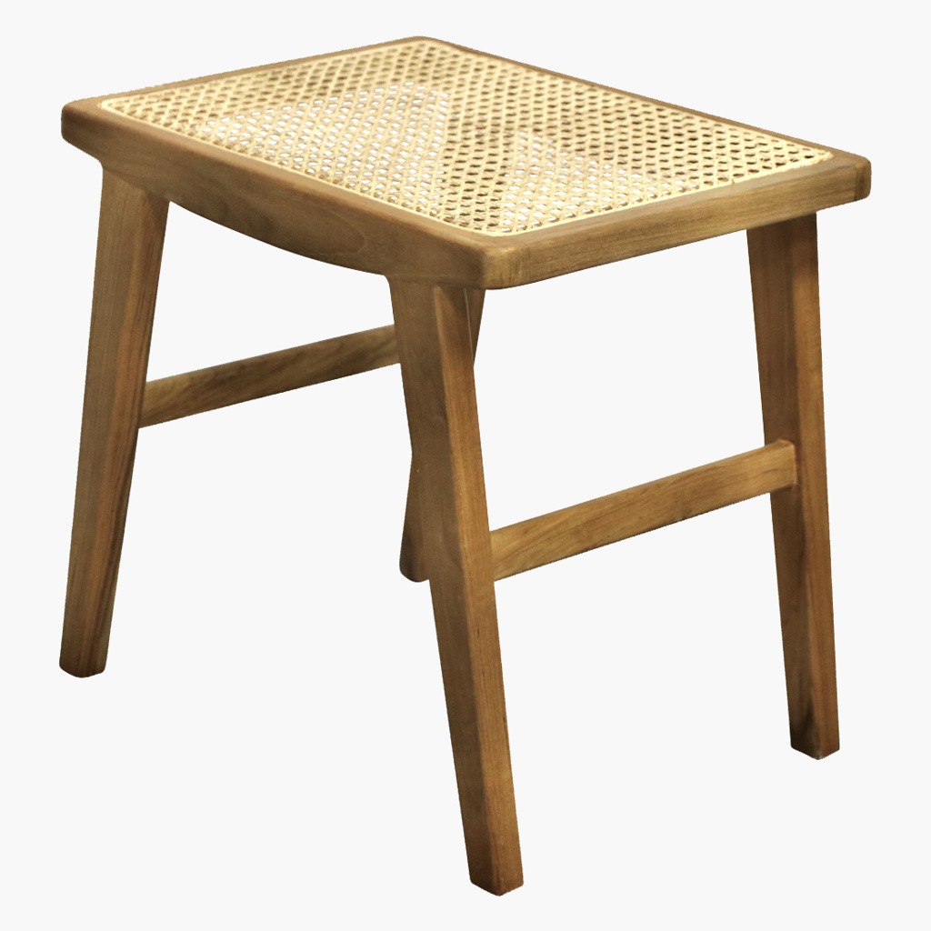 Esszimmerstuhl & Hocker Nova Teak Rattan Wiener Geflecht Armlehnen
