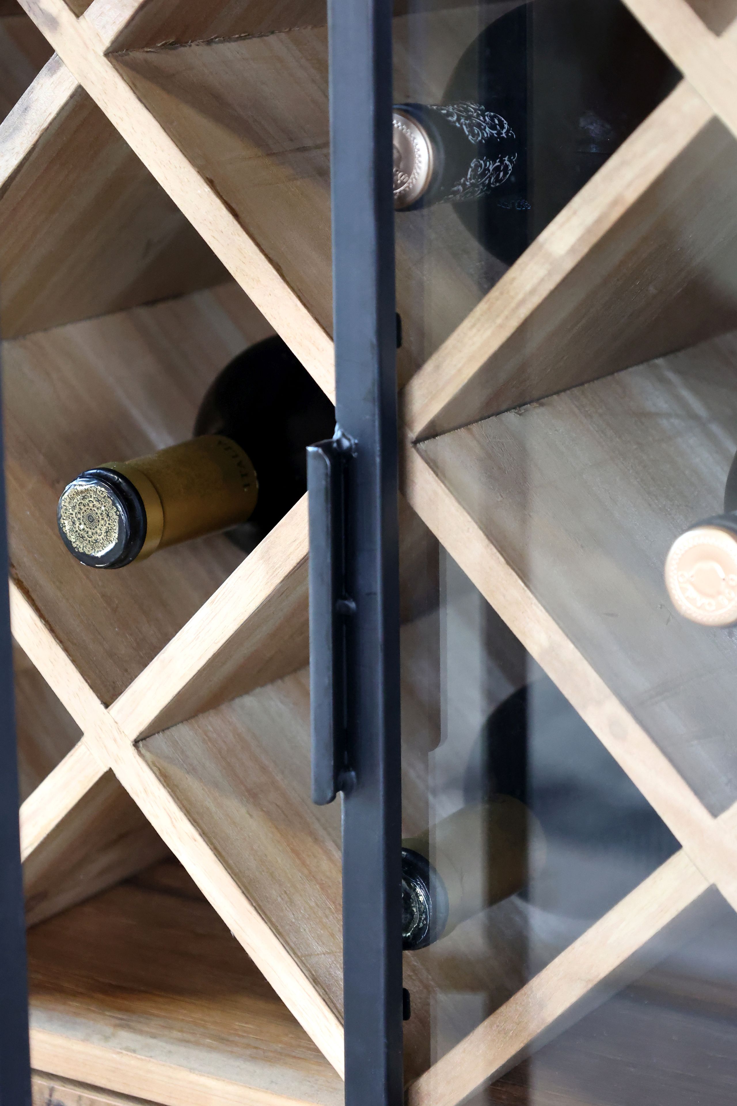 Vintage Vitrine Barschrank Cuvée Industrial Tannenholz Metall