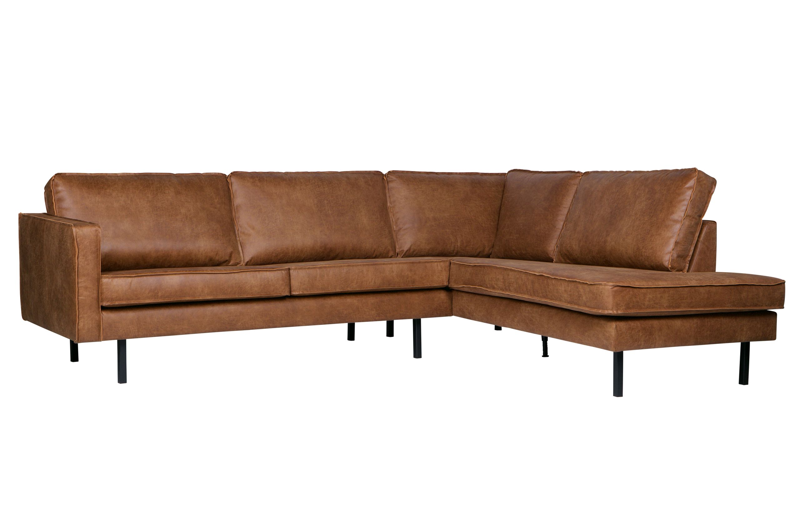 Ecksofa Eckbank Leder Rodeo 3-Sitzer Cognac Rechts oder Links 266/213 cm