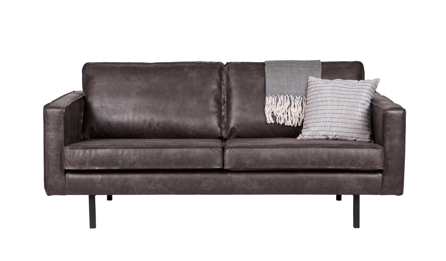 Ledersofa Rodeo 2,5-Sitzer Schwarz 190