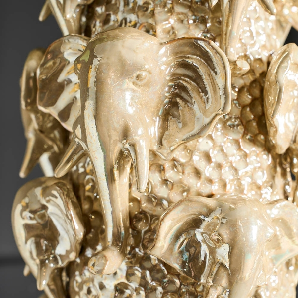Deko Vase Jumbo Gold Elfenbeinfarben Steingut Größe M Deko Vase Jumbo Gold Elfenbeinfarben Steingut Größe M