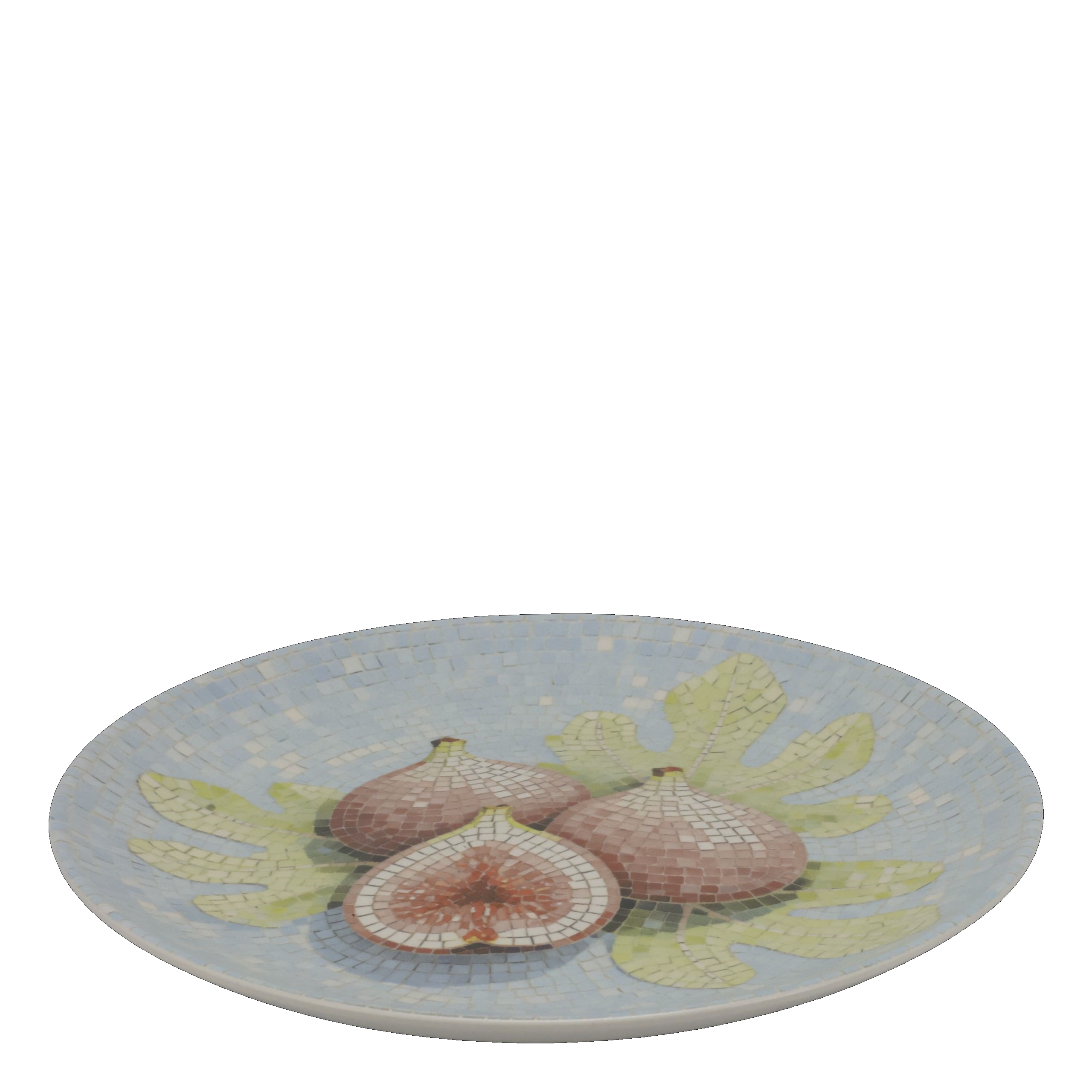 Mediterranes Mosaik Tablett Teller Steingut Chartres Feigen 2