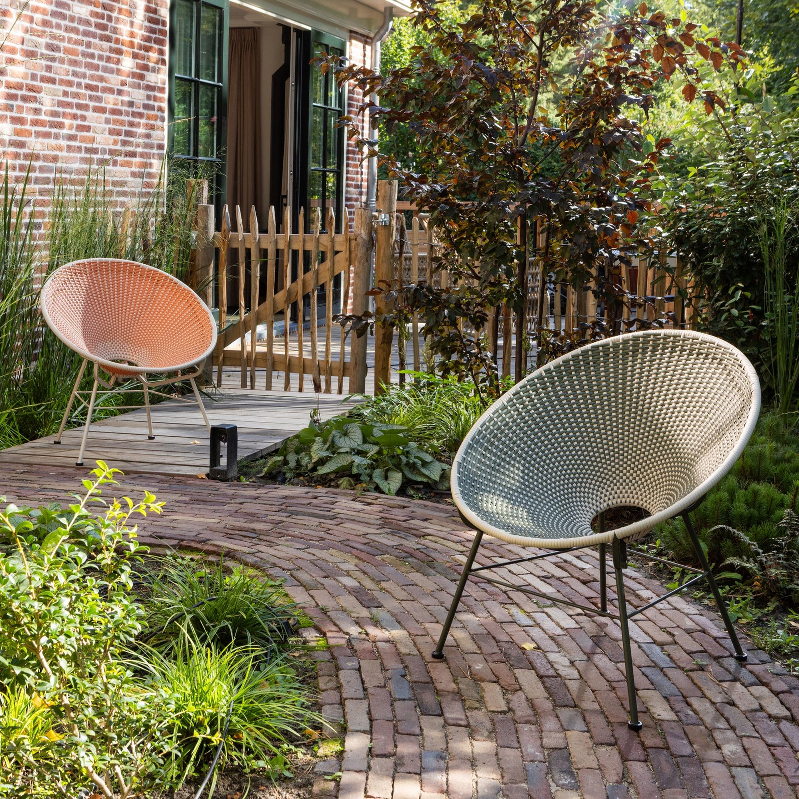 Retro Rattansessel Kazoun PE-Rattan In/Outdoor Orange