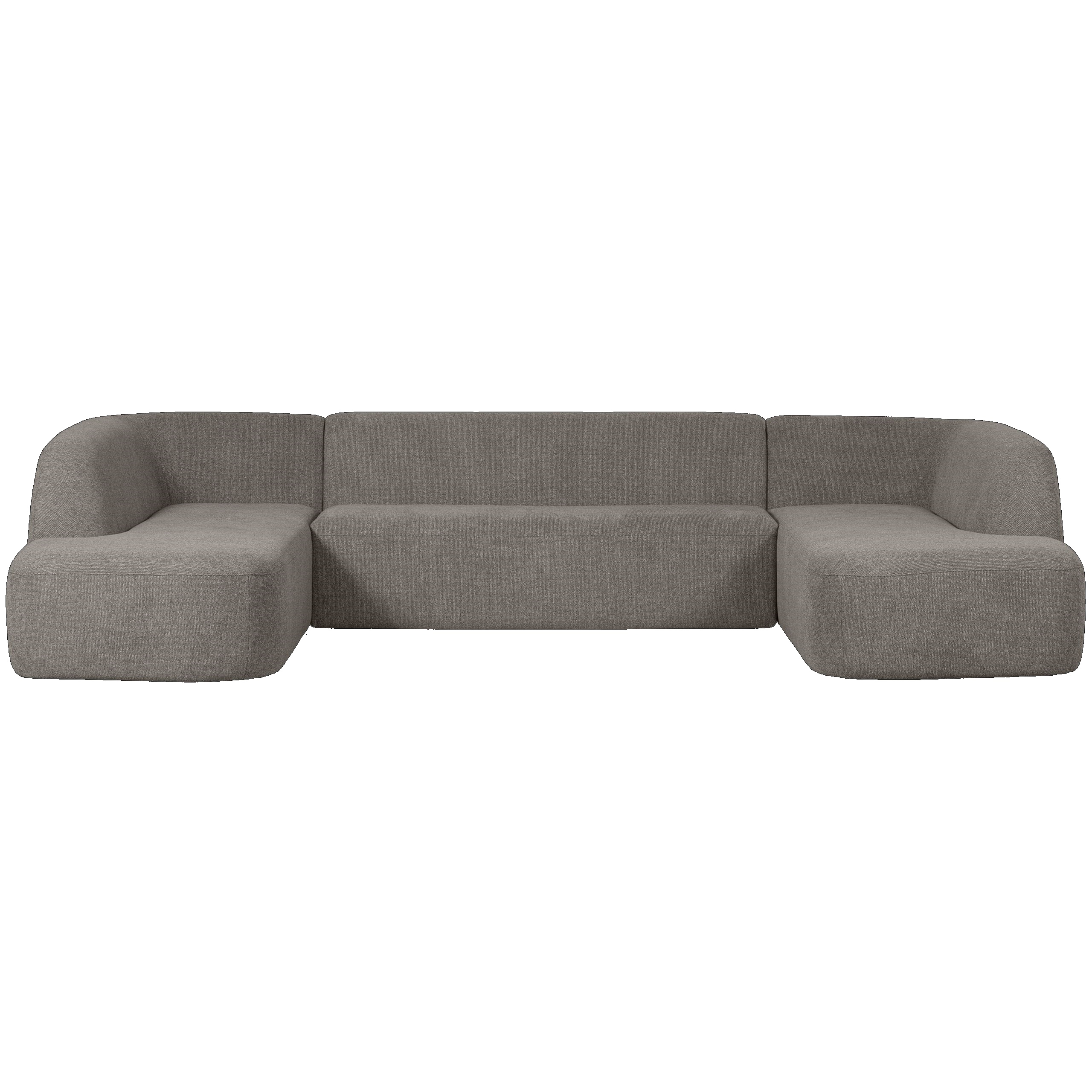 Retro Sofa Couch Sloping U-Form Organic Grau