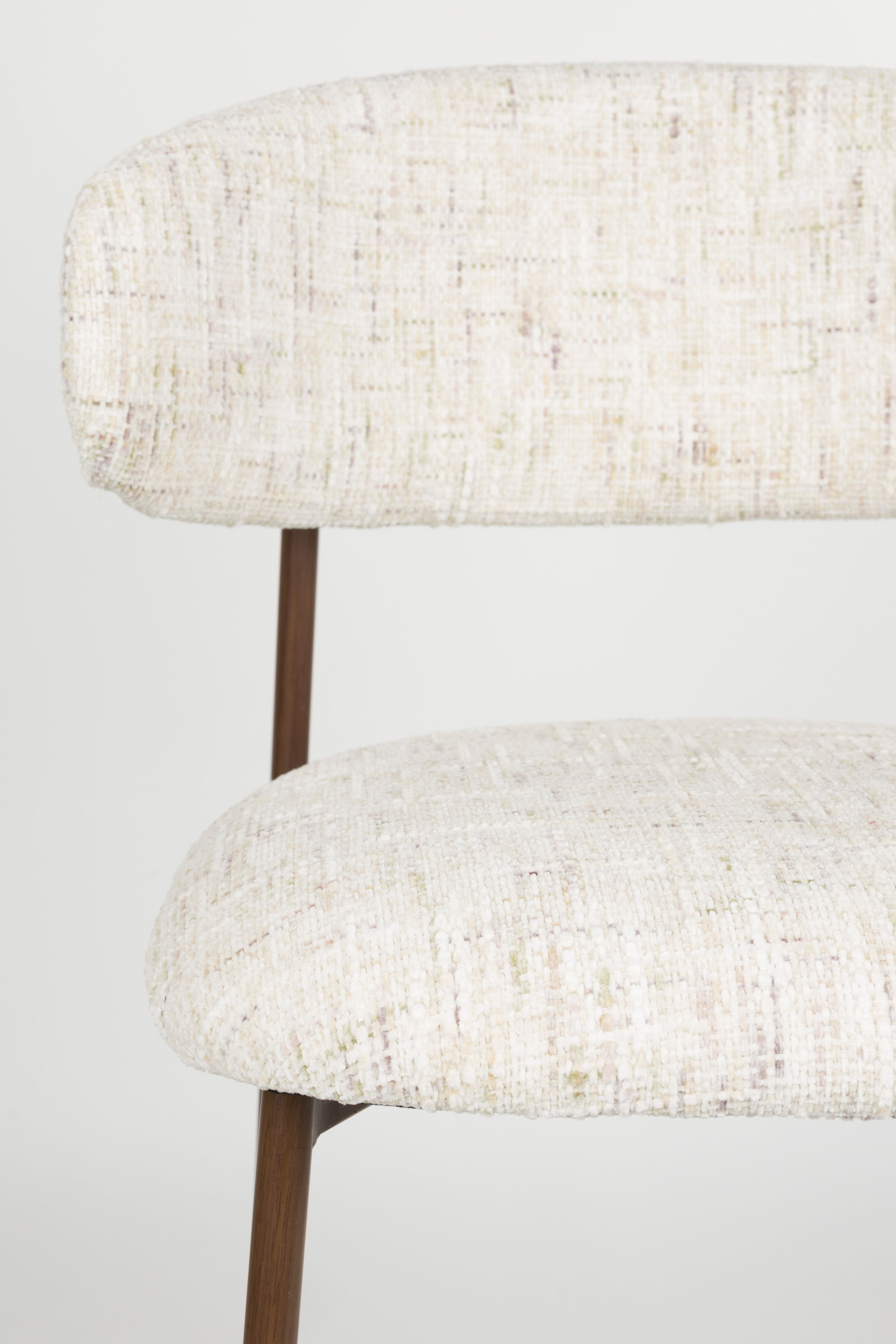 2er Set Retro Barhocker Claes Walnussholzoptik Off-White