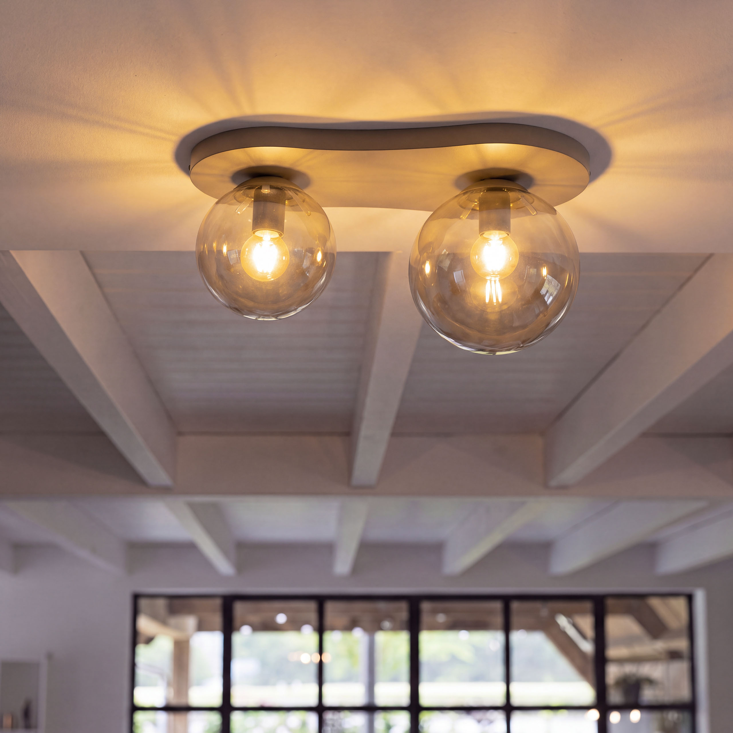Deckenlampe Deckenleuchte Bubble Glas Beige