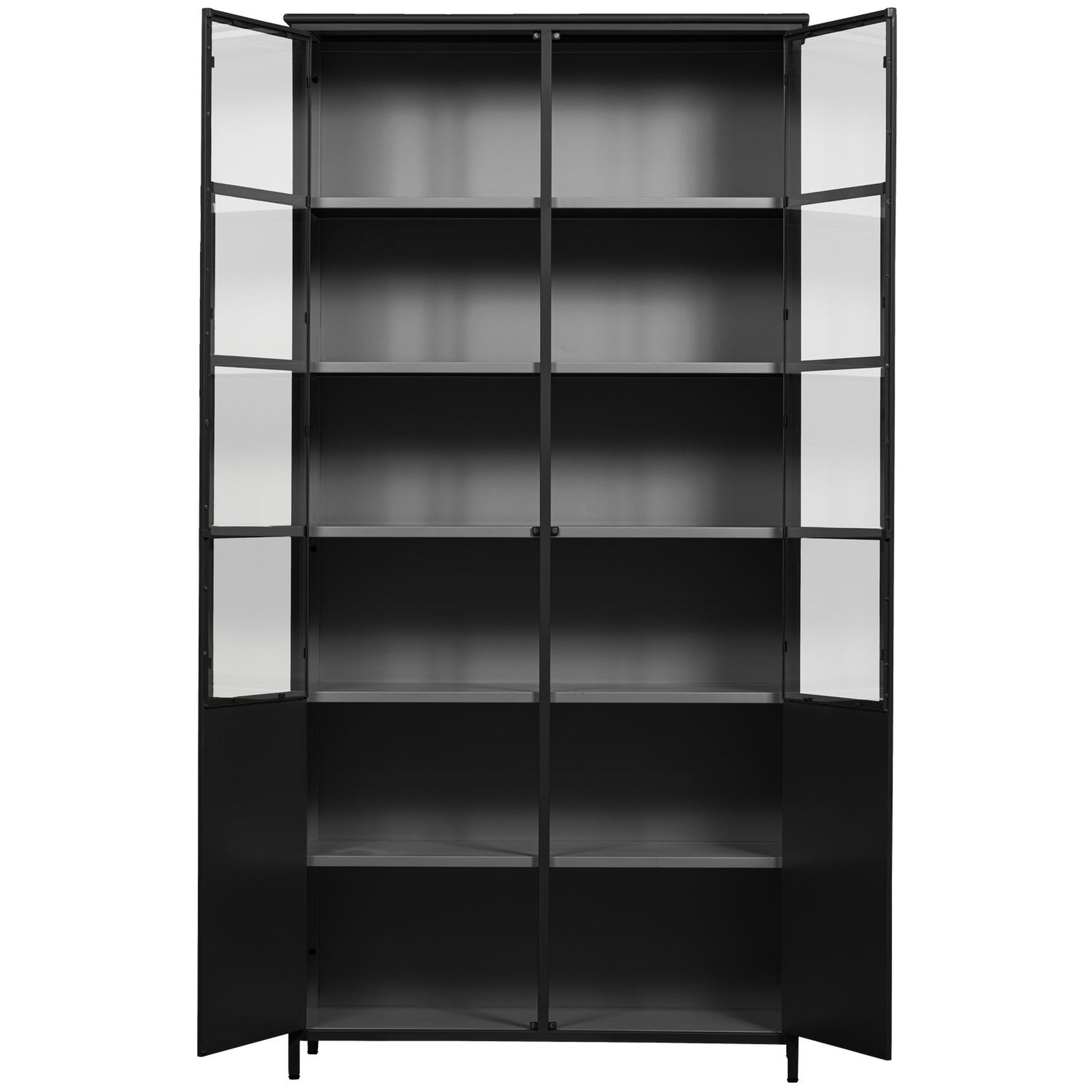 Vitrine Metallschrank Exhibit XL 2-türig Industrial Schwarz 200
