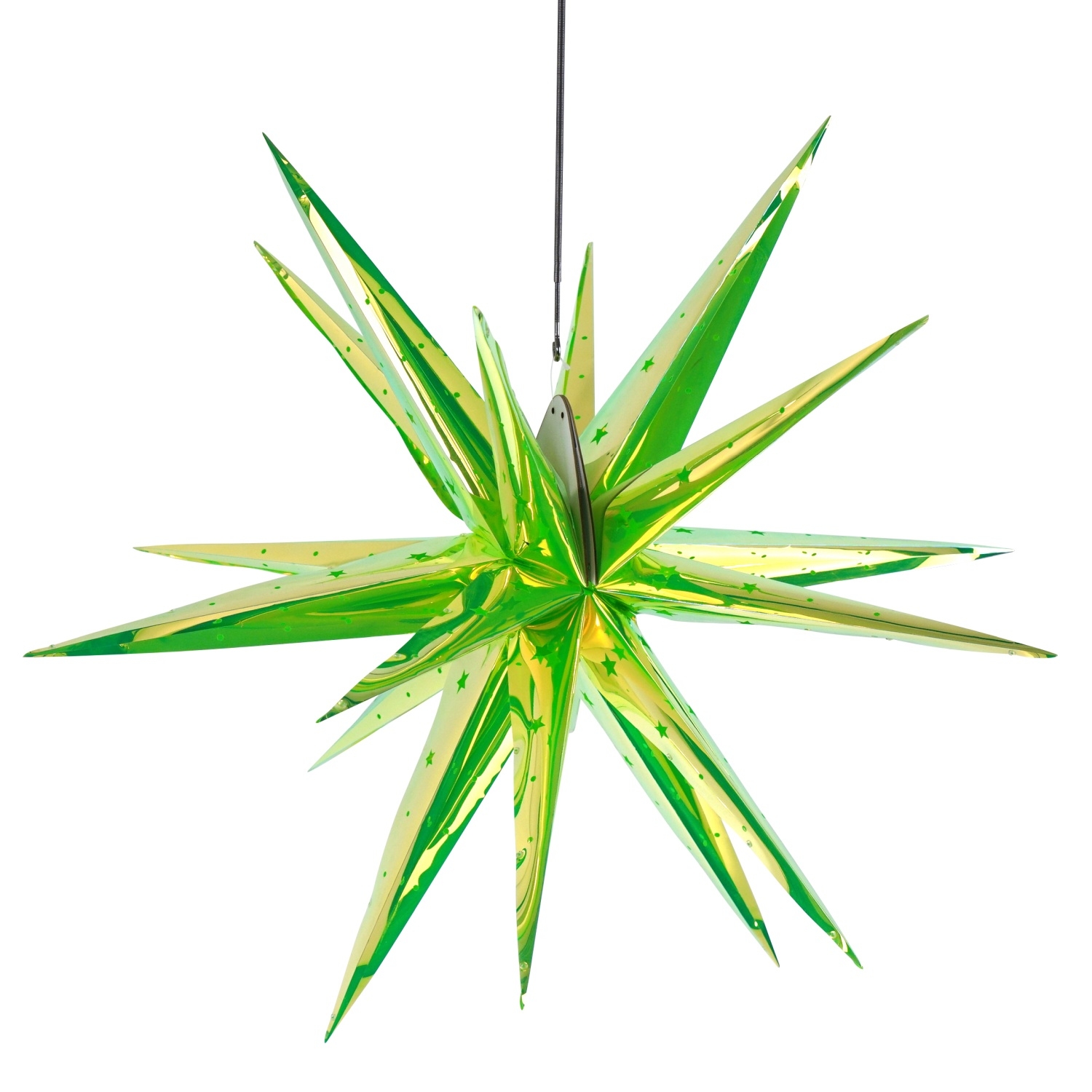 LED-Hängesterne 18 Spitzen inklusive Fernbedienung, Timer- und Dimmfunktion Grün