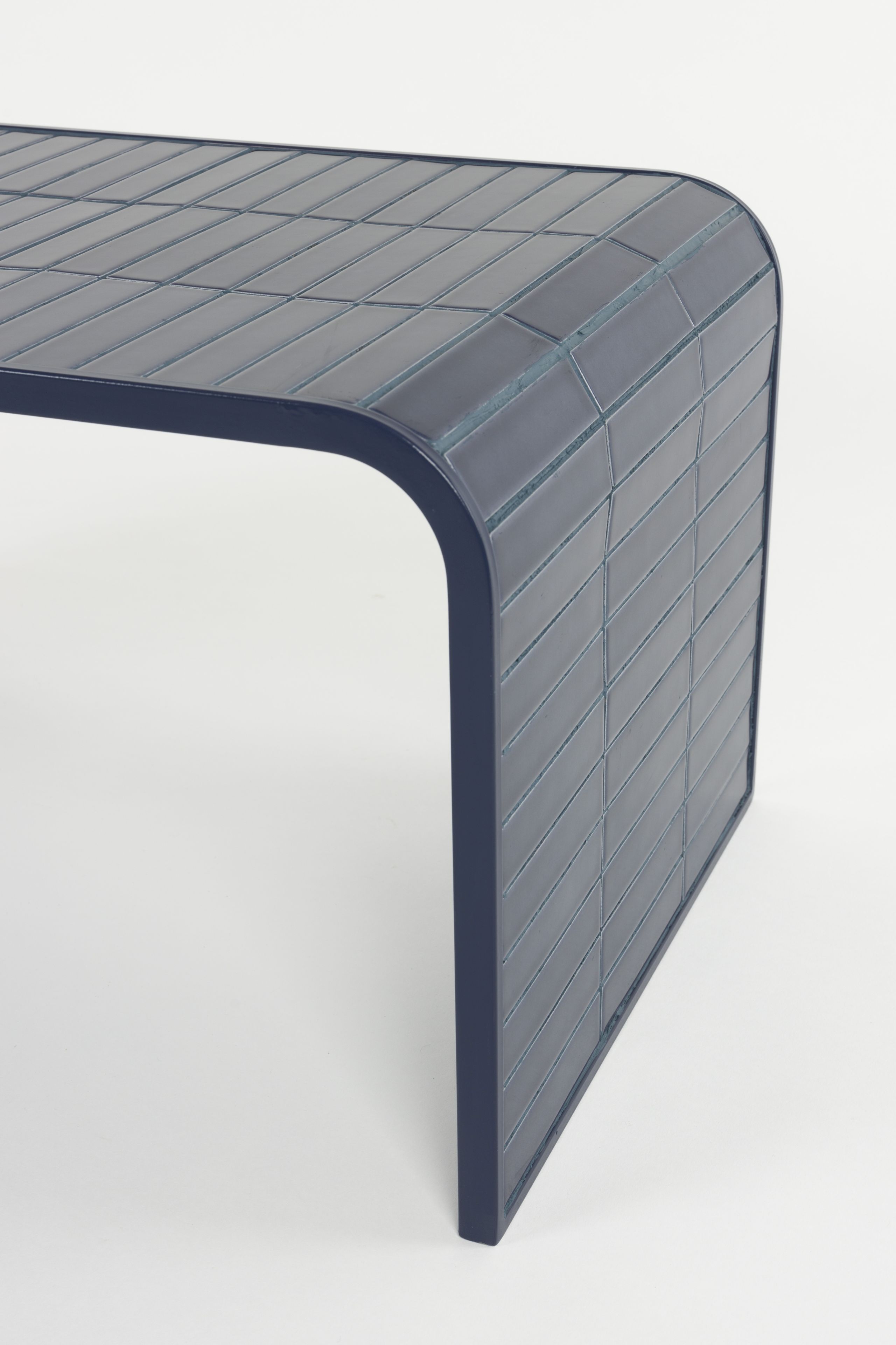 Retro Fliesentisch Tiles Couchtisch Metro Fliesen Blau