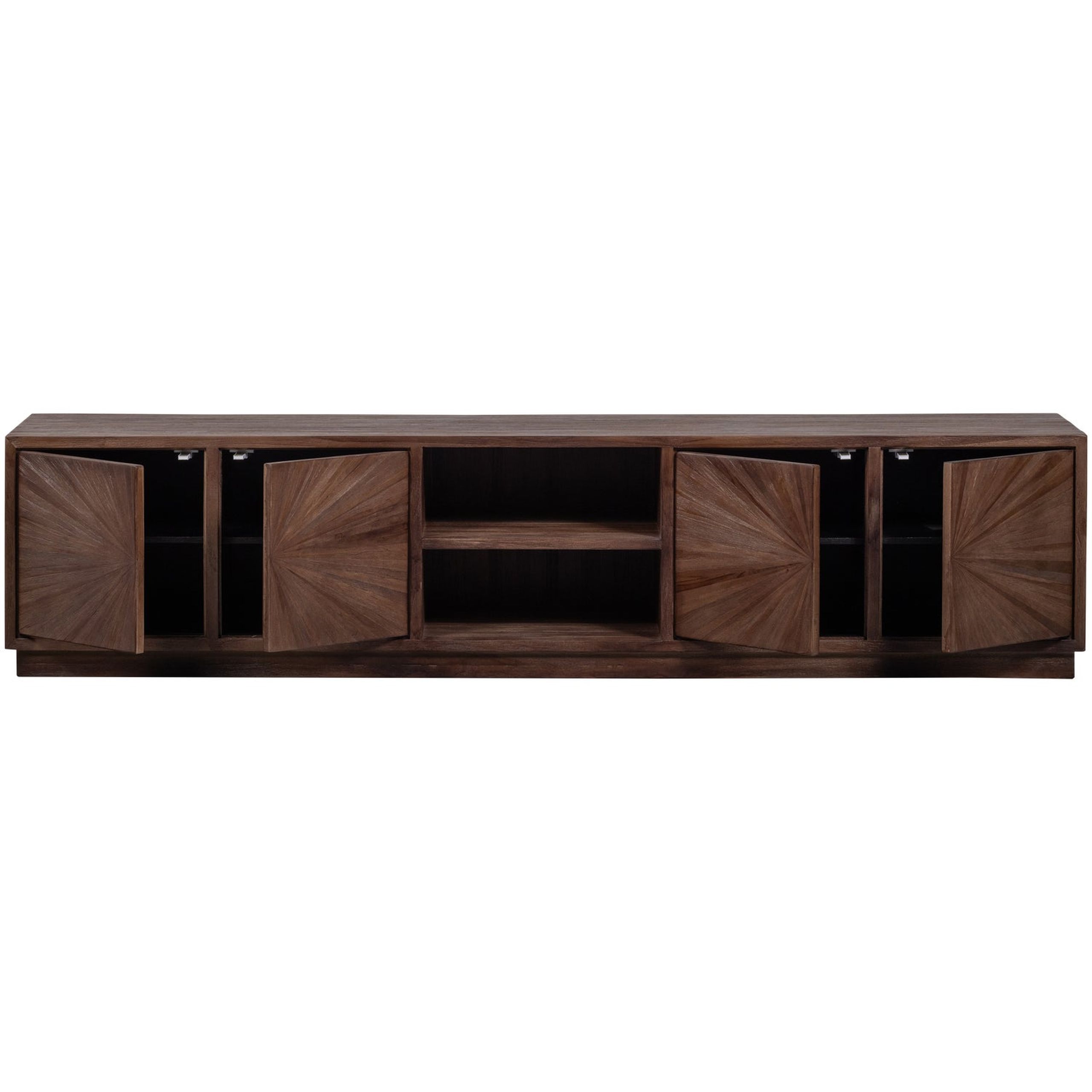 Massivholz TV-Board Sun Teakholz 4 türig 2 Fächer 200 cm