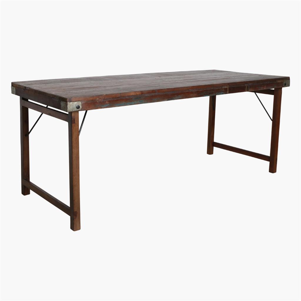Esstisch Outdoortisch 190/80 cm Markttisch Vintage Klapptisch Braun