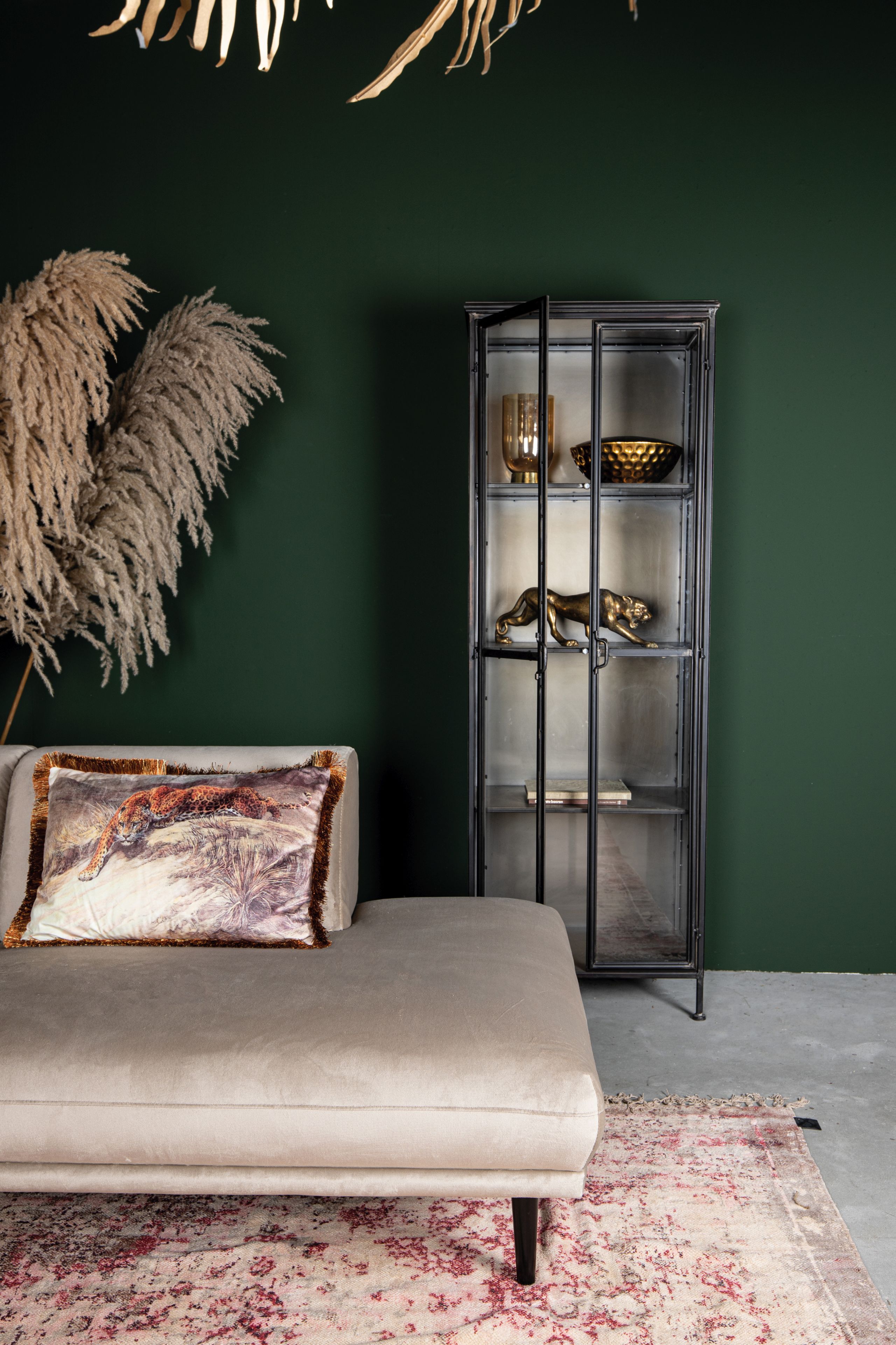 Metallschrank Vitrine Purist 180 Vintage Industrial Metall/Glass