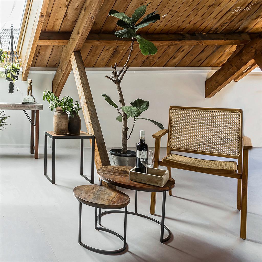 Esszimmerstuhl Armlehnstuhl Nova Teak Rattan Wiener Geflecht