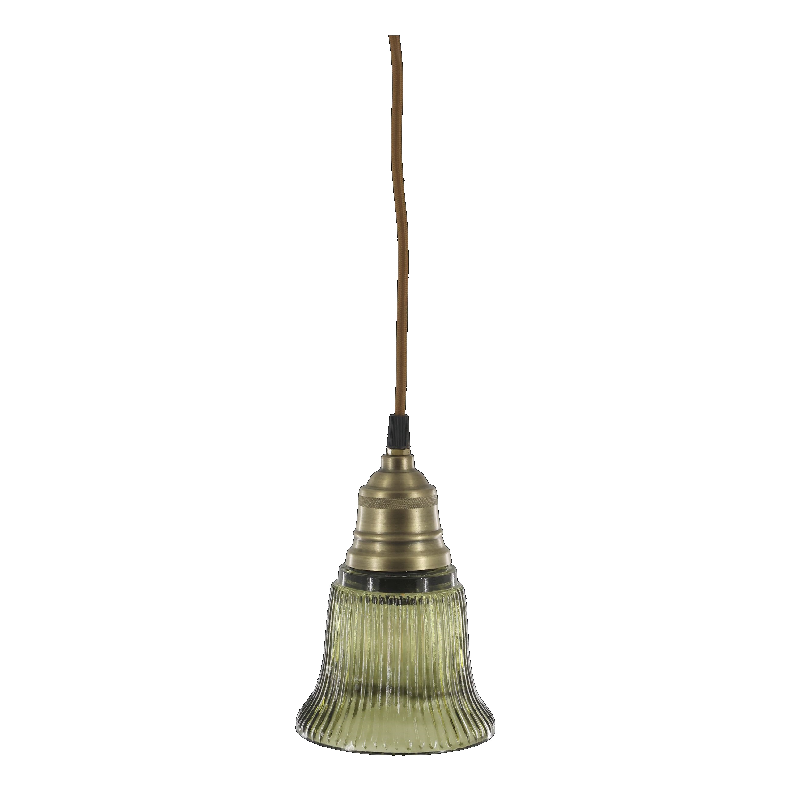 Vintage Hängelampe Jardin Glas Messingfassung Modell 1 Grün