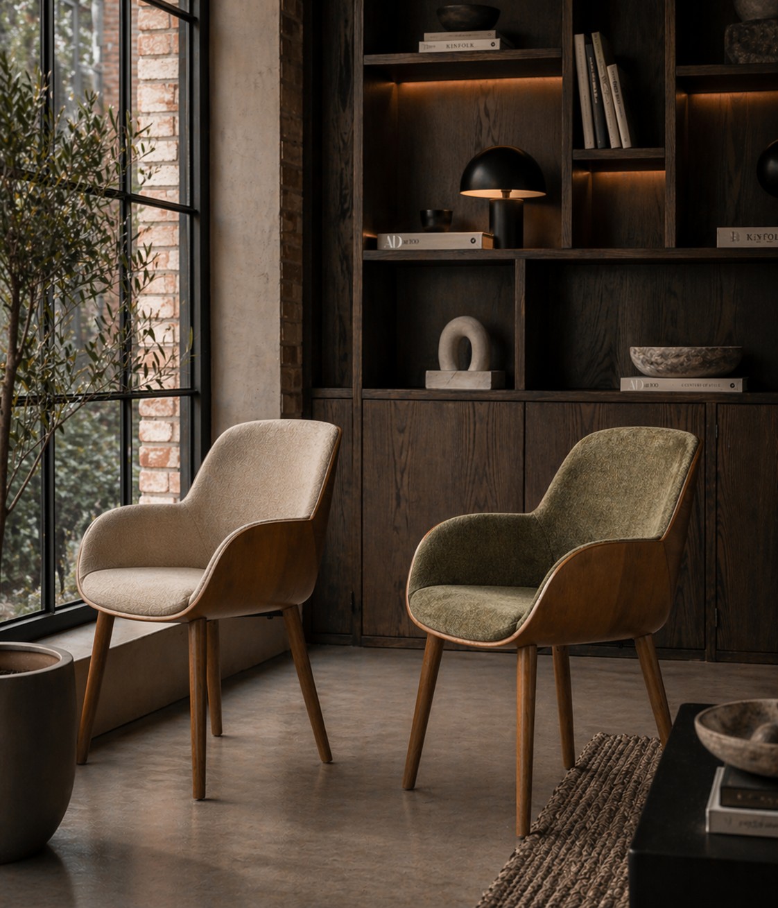 Retro Esszimmerstuhl Armlehnstuhl Taylor Holz Grün