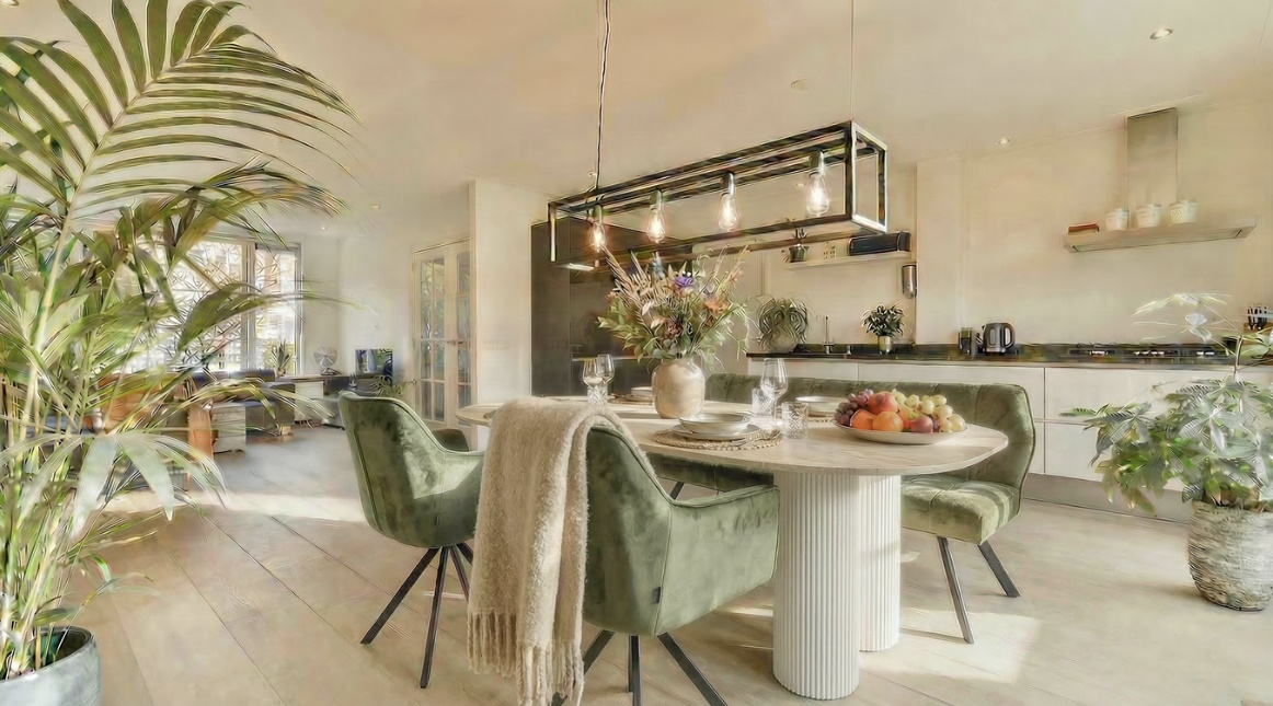 Esstisch Bari Travertin Keramik Metall 160 cm