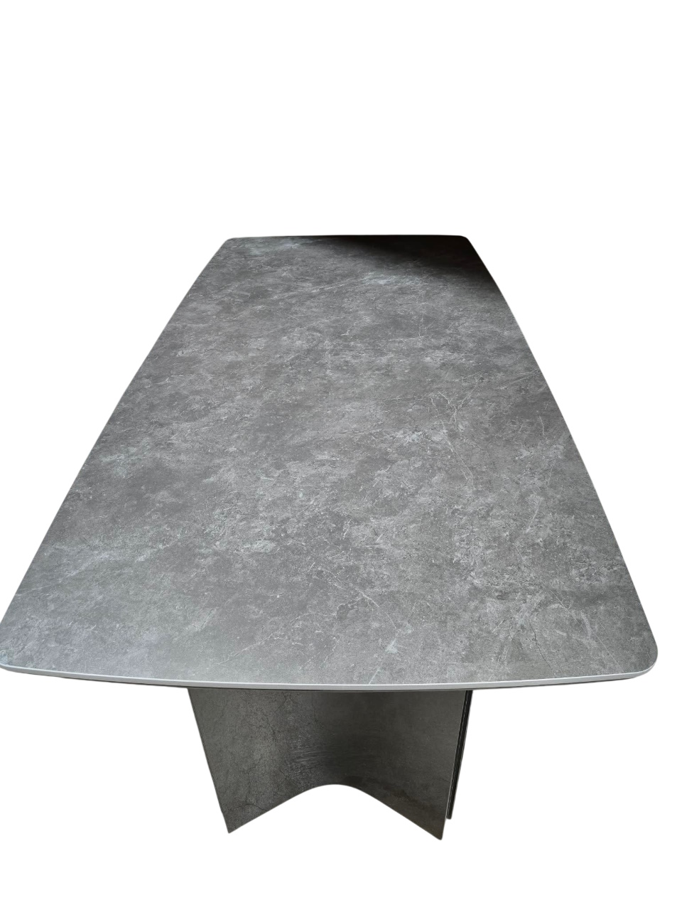 Industrial Esstisch Travertin DeepState schwarze Metallbeine 180