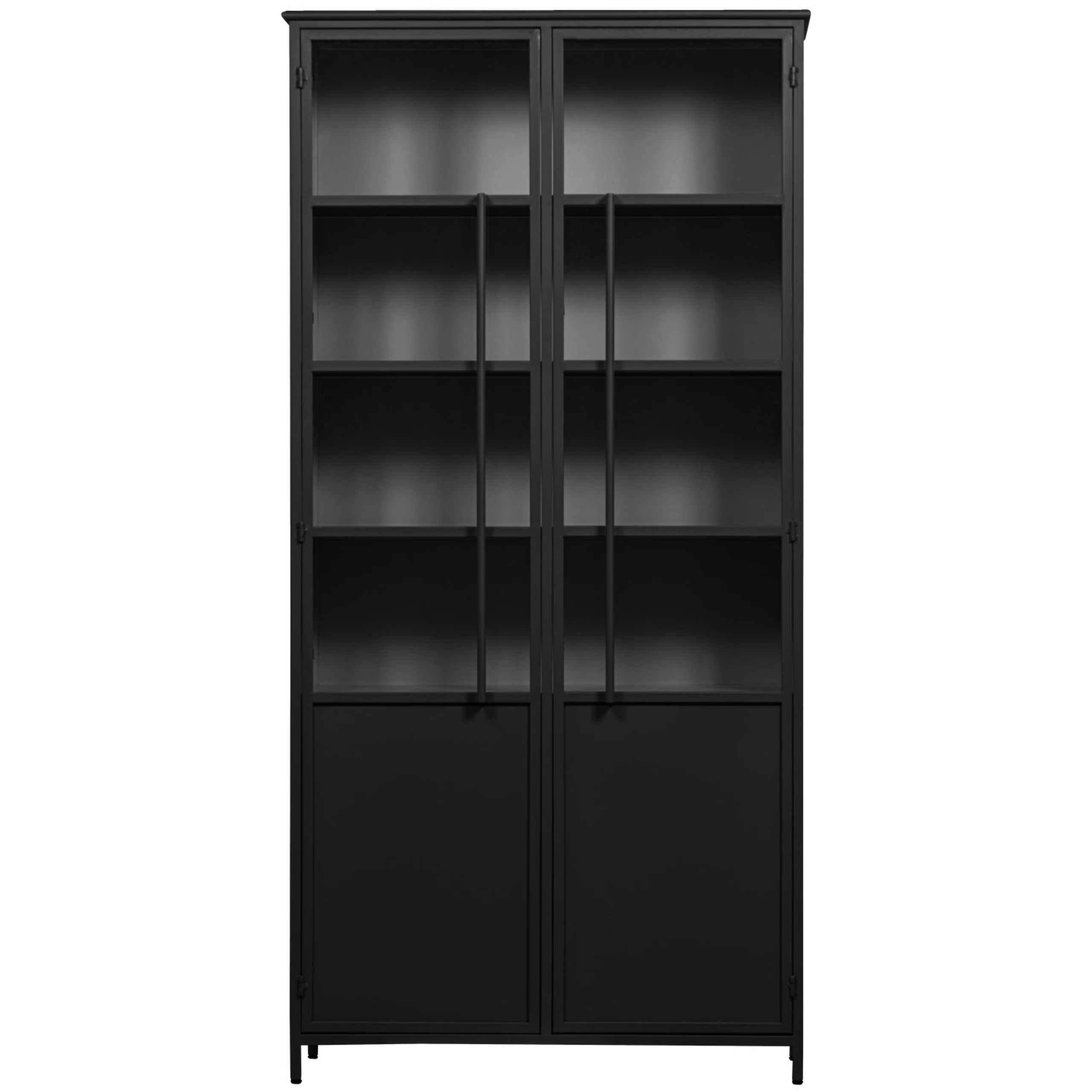 Vitrine Metallschrank Exhibit XL 2-türig Industrial Schwarz 200