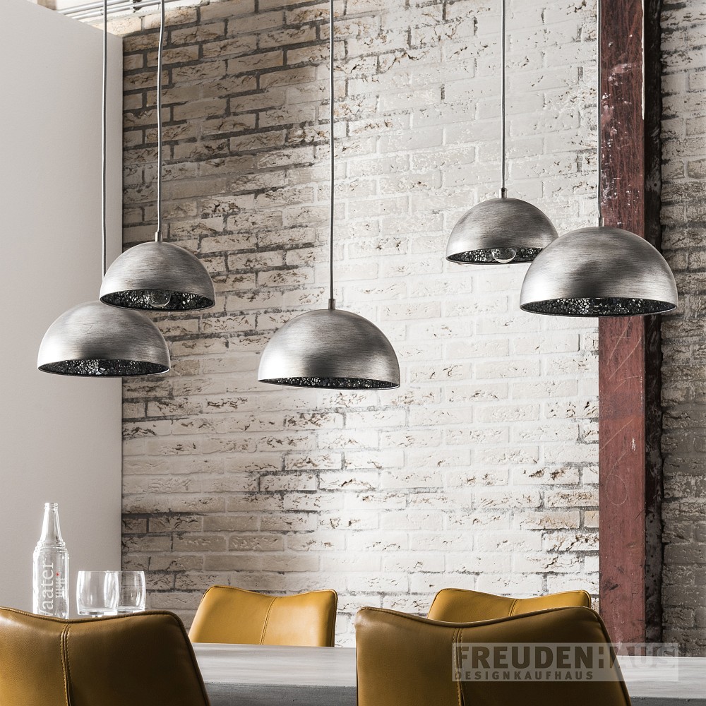 Hängelampe Dottore Cinque Industrial Spiegelmosaik 5 Schirme