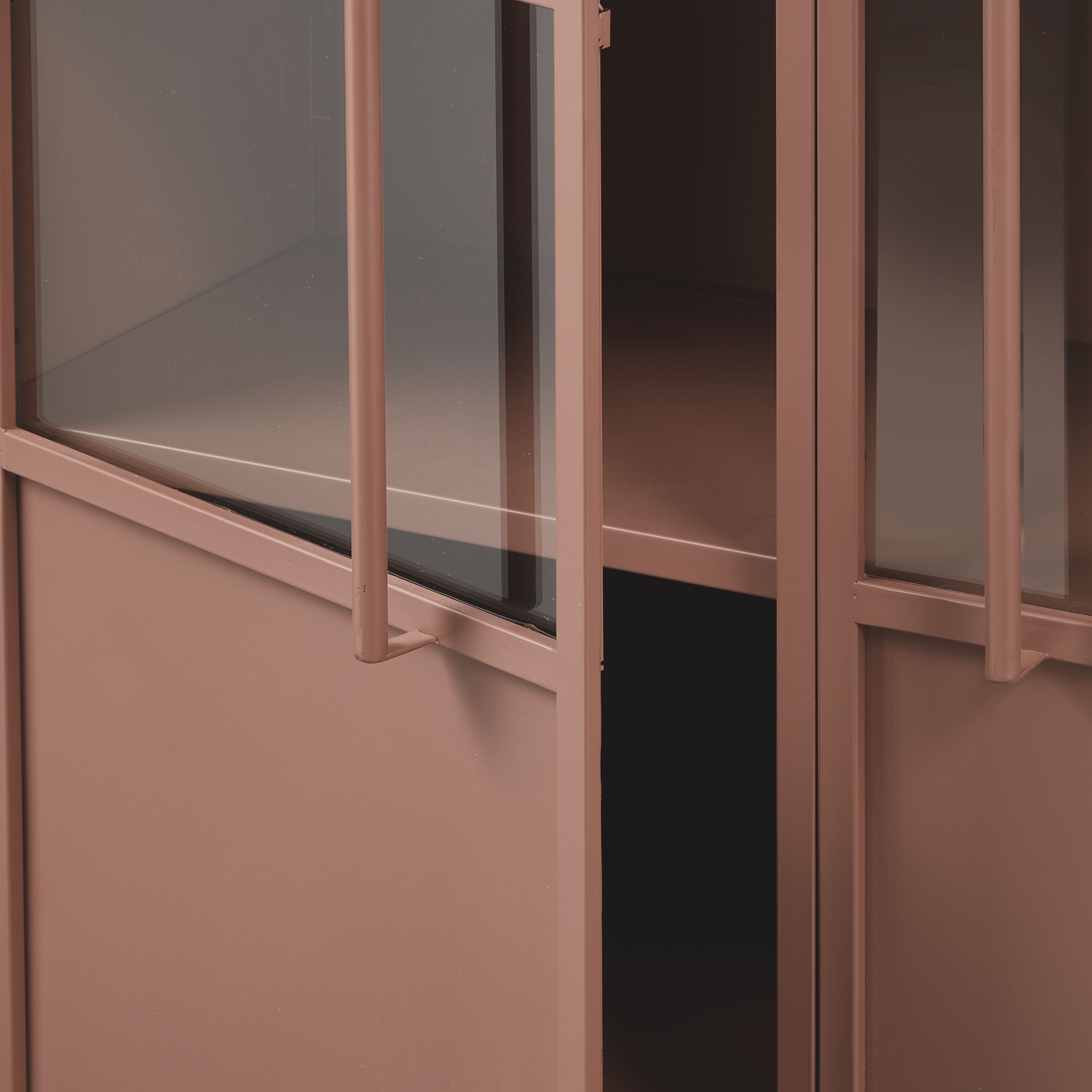 Vitrine Metallschrank Exhibit Industrial Metall / Glas Rotbraun 170