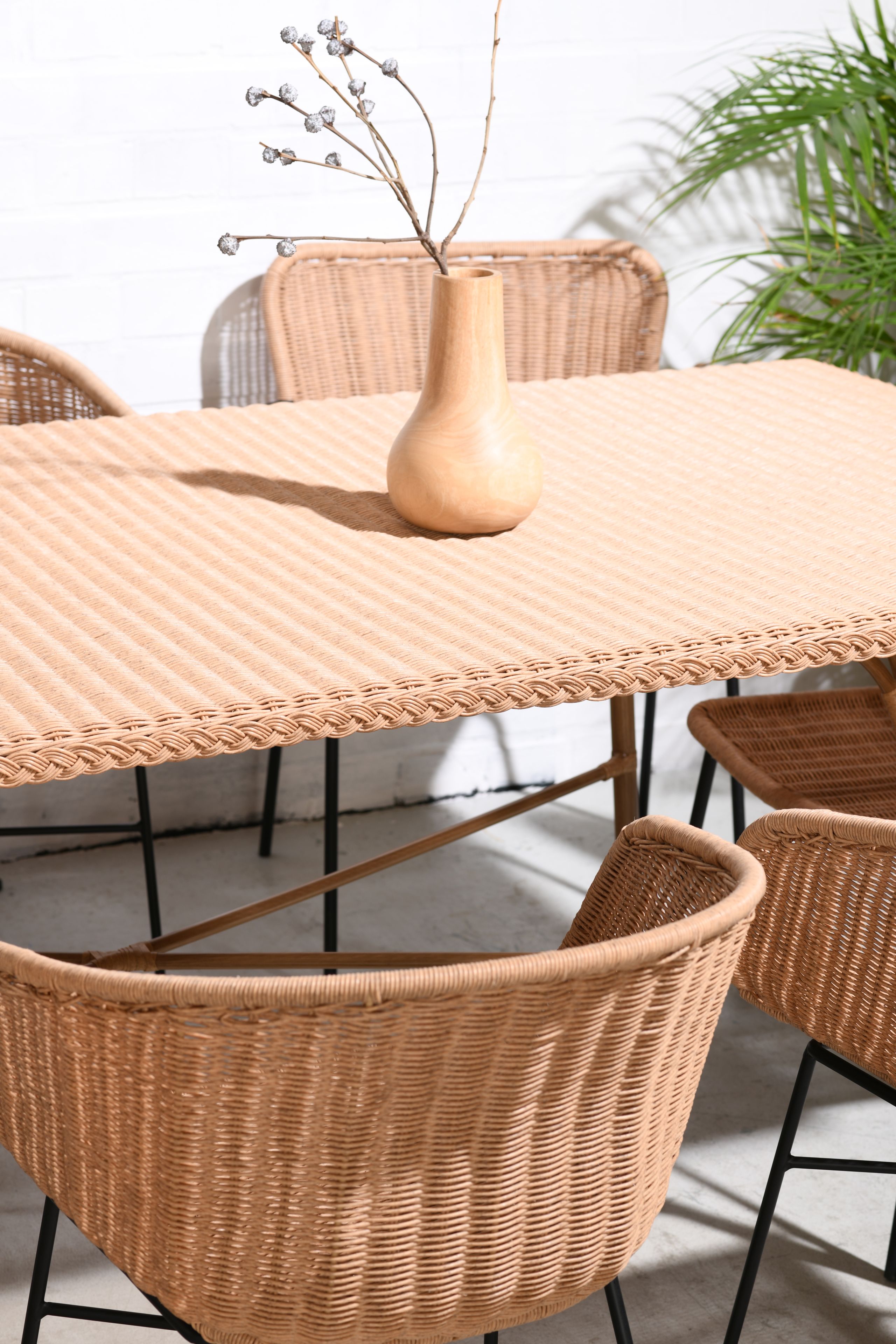 freudenhaus-114316 Outdoor Esstisch 210/100 Cabana PE-Rattan/Alu