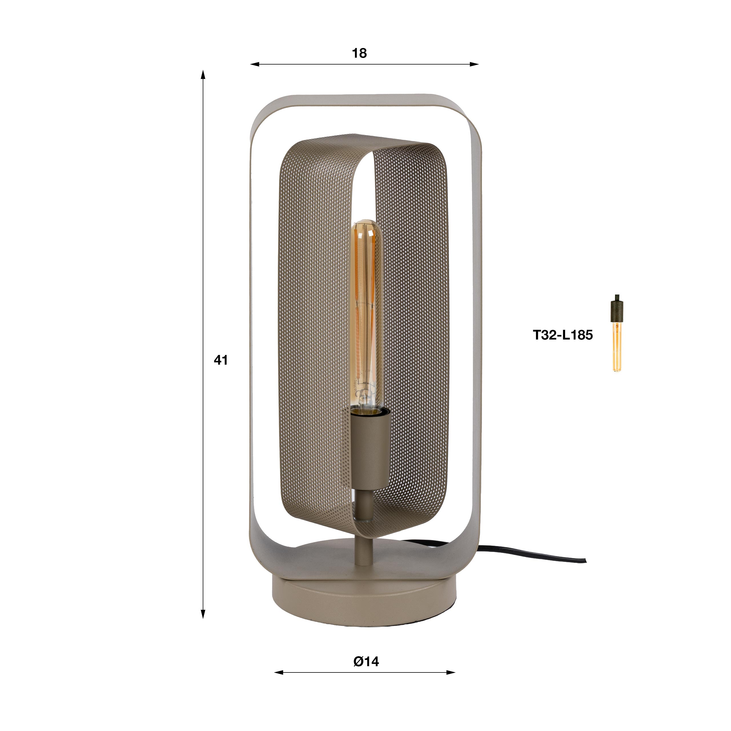 Tischlampe Mesh Rotate Metall drehbar beige