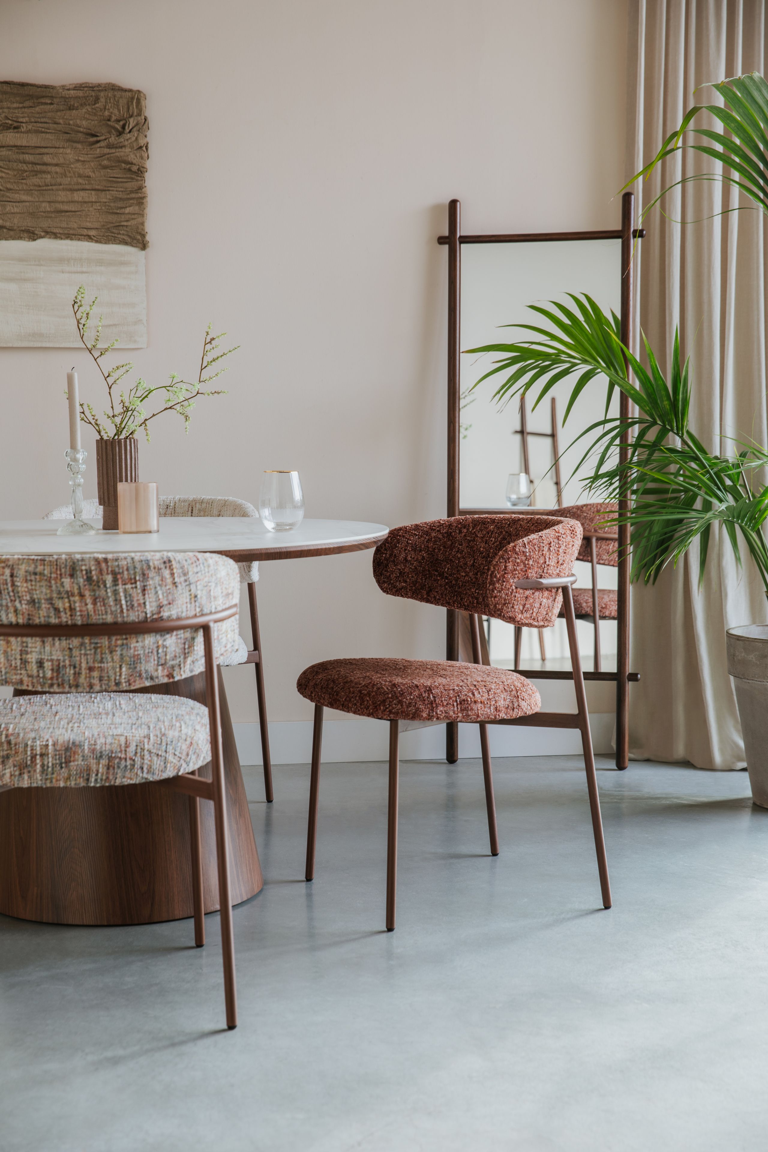 2er Set Retro Esszimmerstühle Claes Walnussholzoptik Multicolour