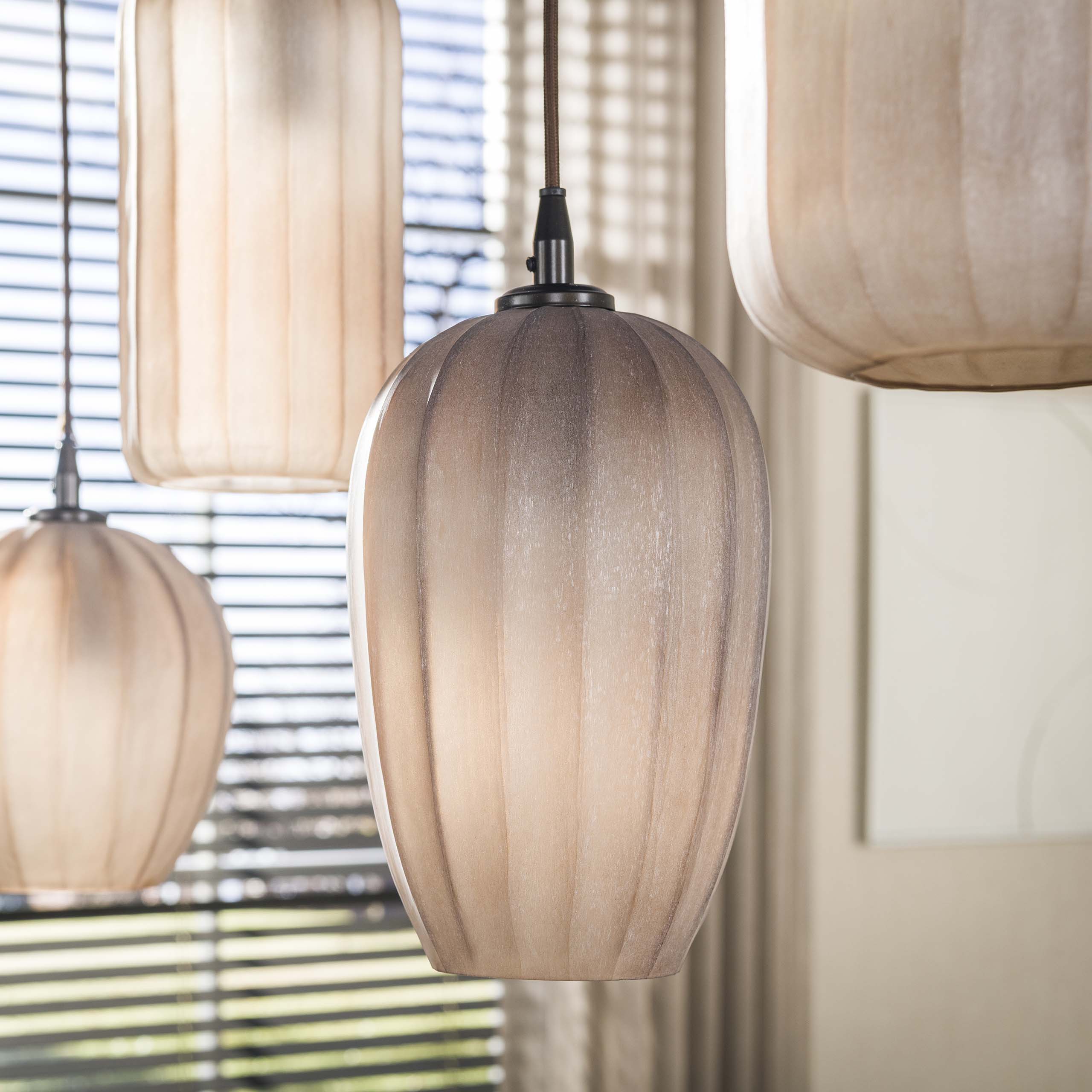 Retro Hängelampe Altura Frosted Glas 5 Schirme