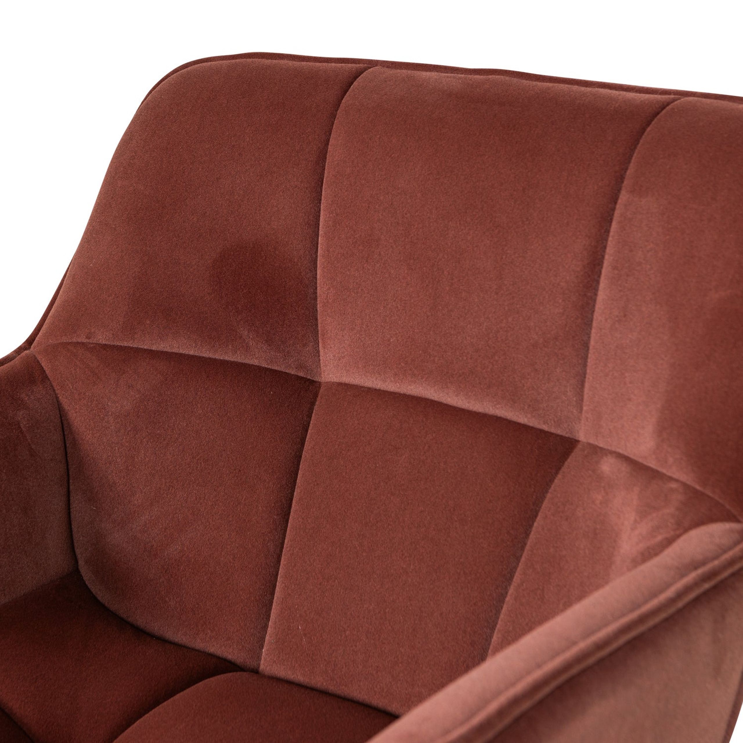 Retro Sessel Wibo Samt drehbar Rotbraun