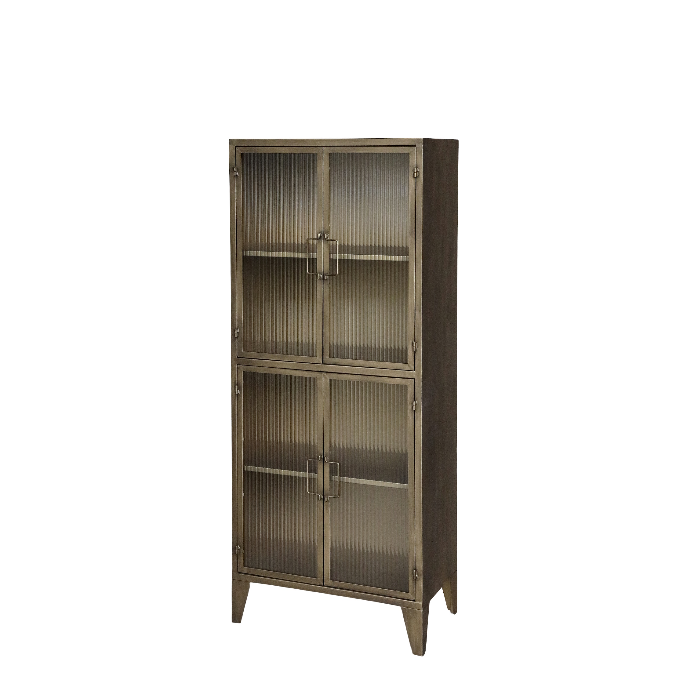 Industrial Vitrine Kabinett Golden Amaury Geriffeltes Glas 150/60 Industrial Vitrine Kabinett Golden Amaury Geriffeltes Glas 150/60