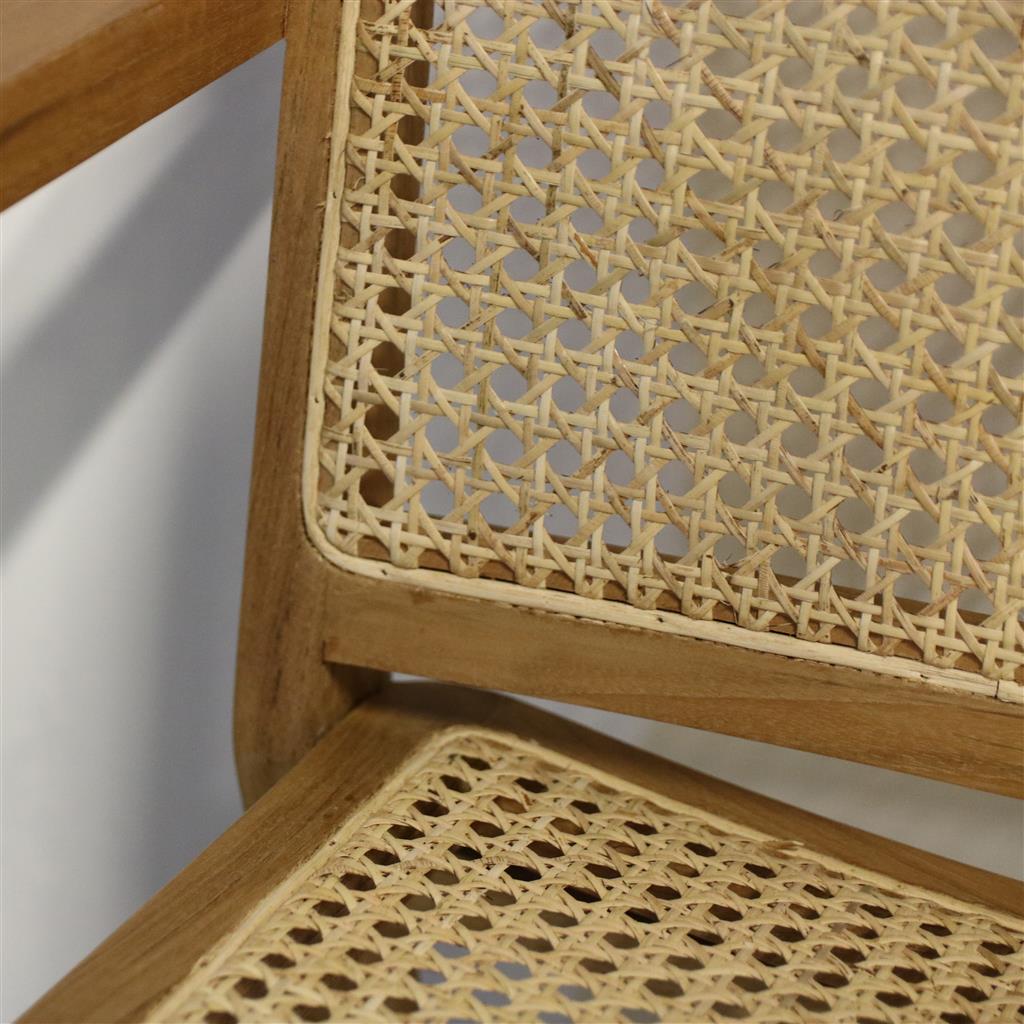 Esszimmerstuhl Armlehnstuhl Nova Teak Rattan Wiener Geflecht