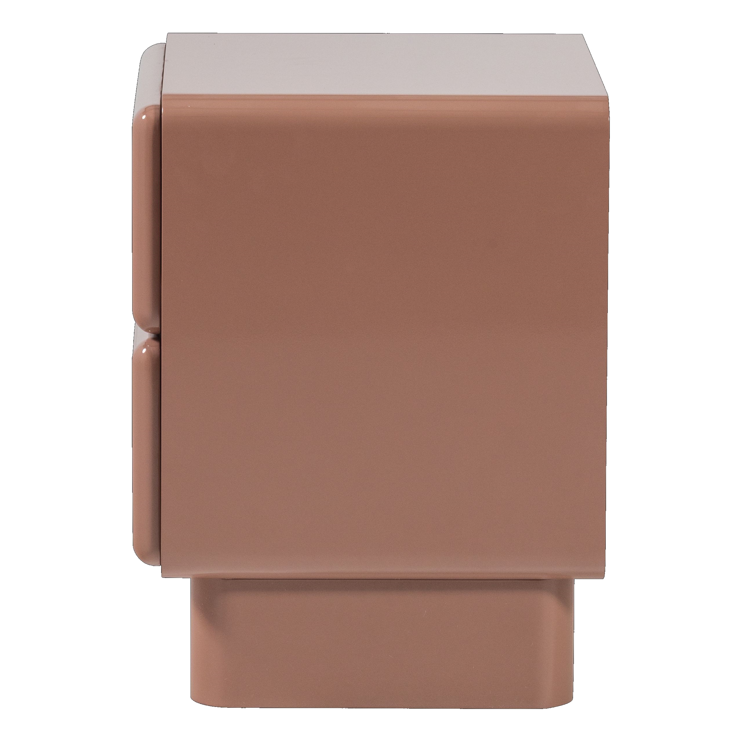 Retro Nachttisch Lustra Hochglanz-Finish Altrosa