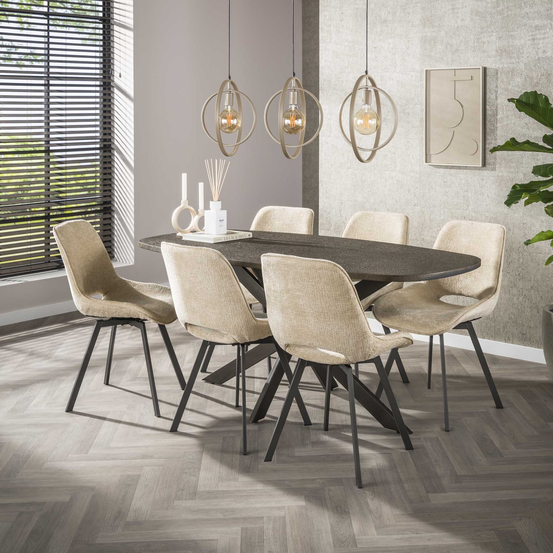 Retro Esszimmerstuhl Drehstuhl Swivel Sand