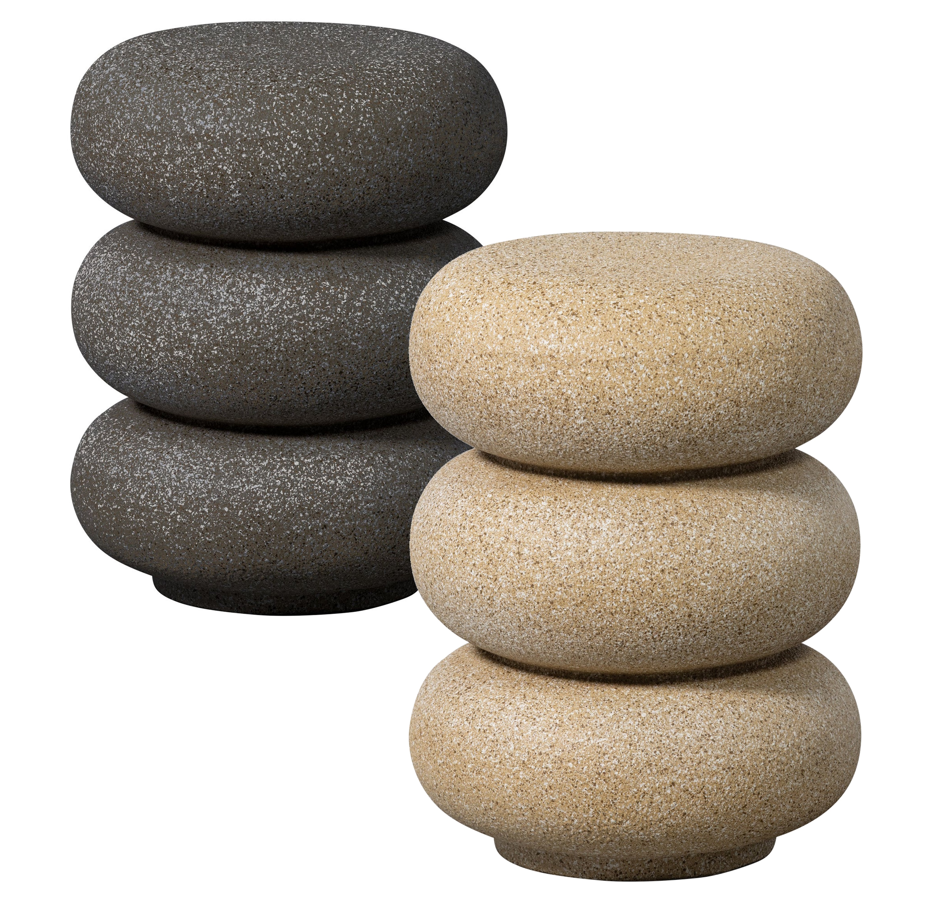 Beistelltisch Couchtisch Laurel Organic Stone zwei Farben 50 cm