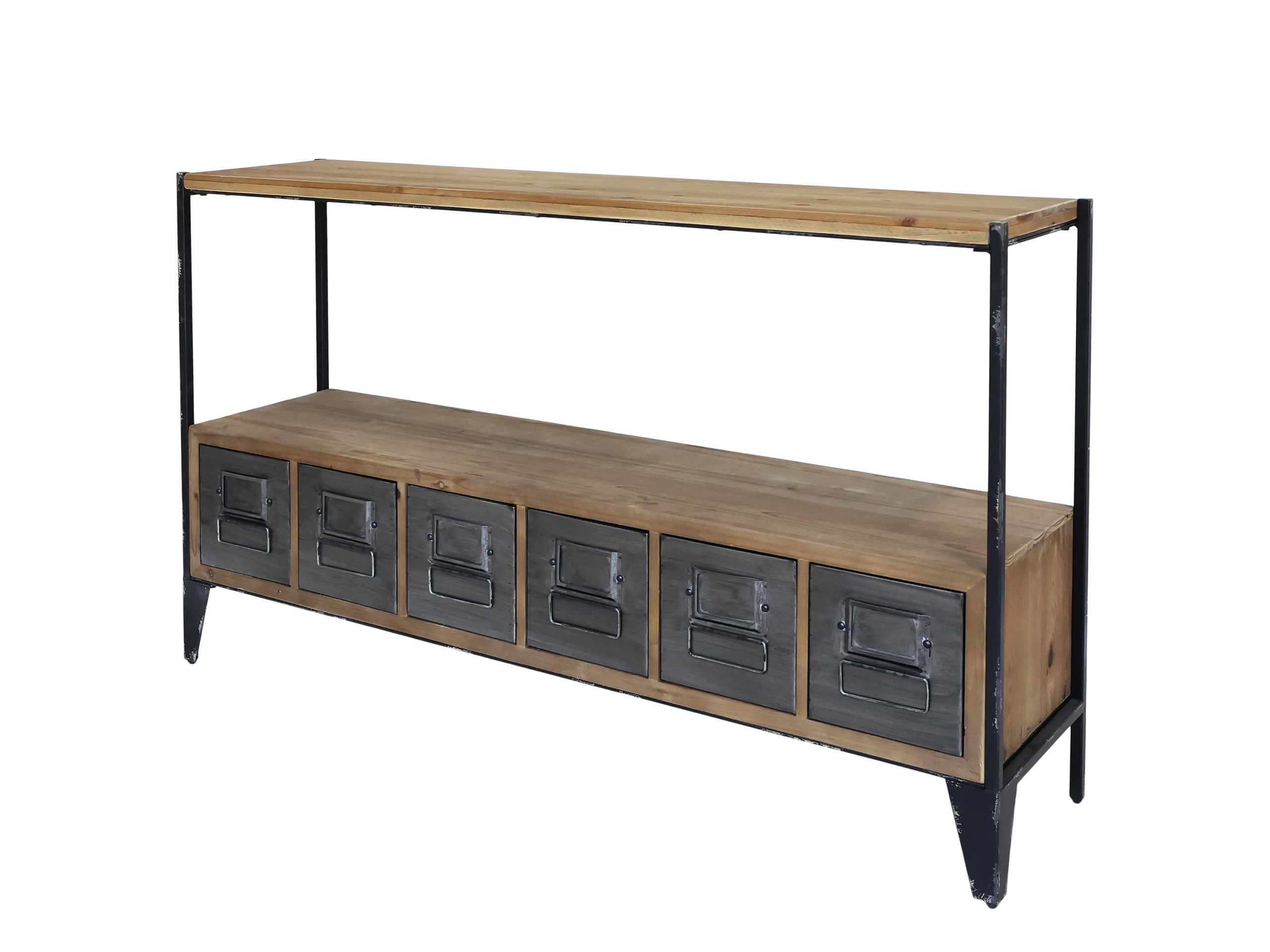 40045300_02 Konsole Regal Anrichte Mathieu 6 Schubladen Spind-Stil Metall Holz