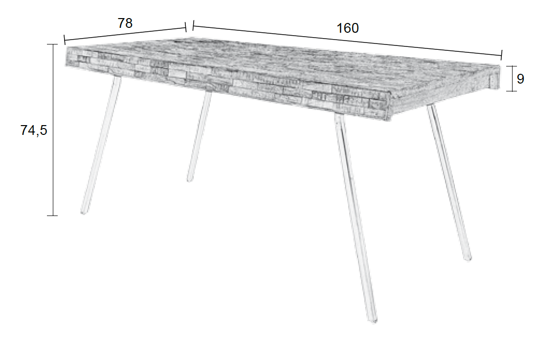 2100010_11 Esstisch Suri Modern Vintage Recyceltes Holz in 180 cm
