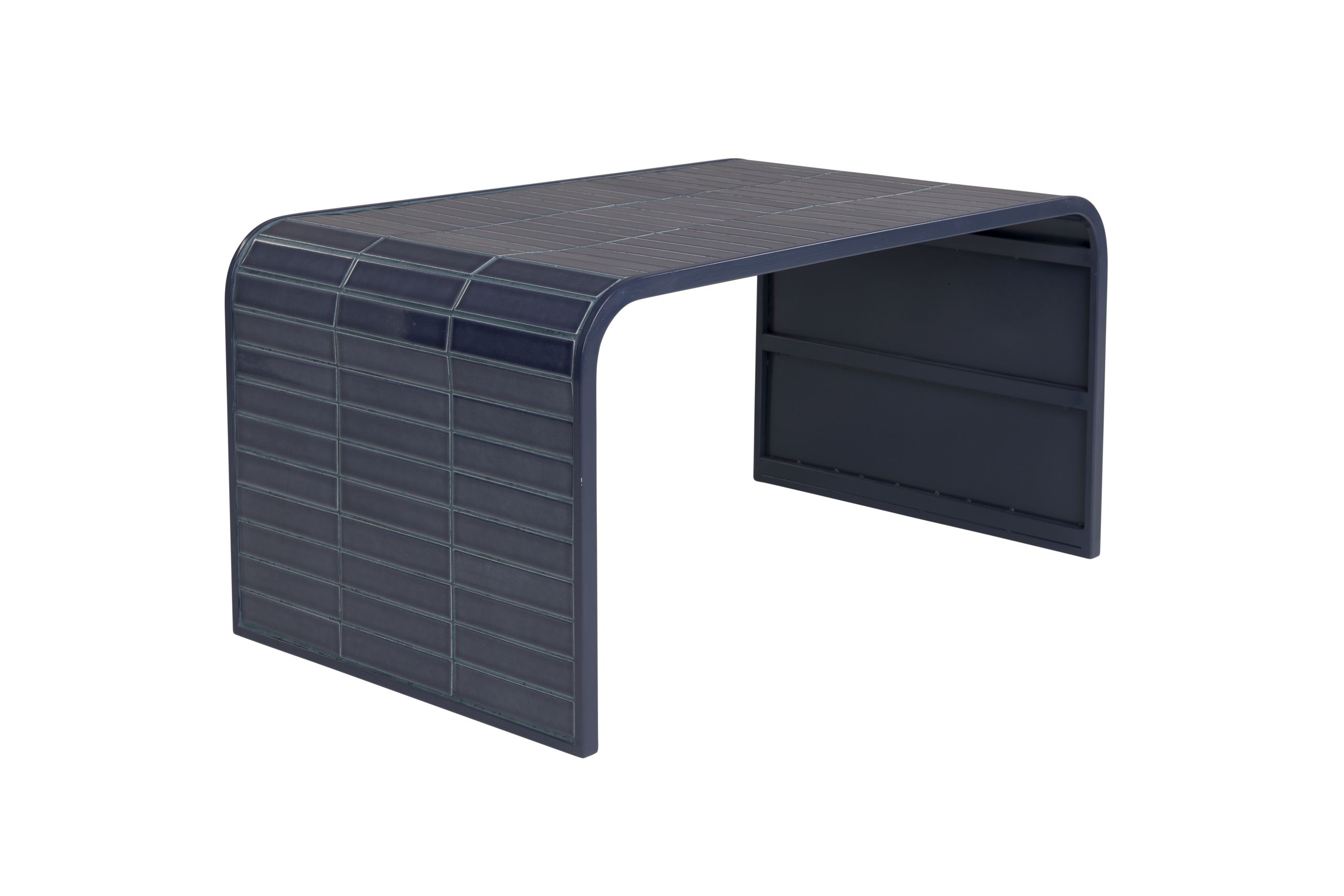 Retro Fliesentisch Tiles Couchtisch Metro Fliesen Blau