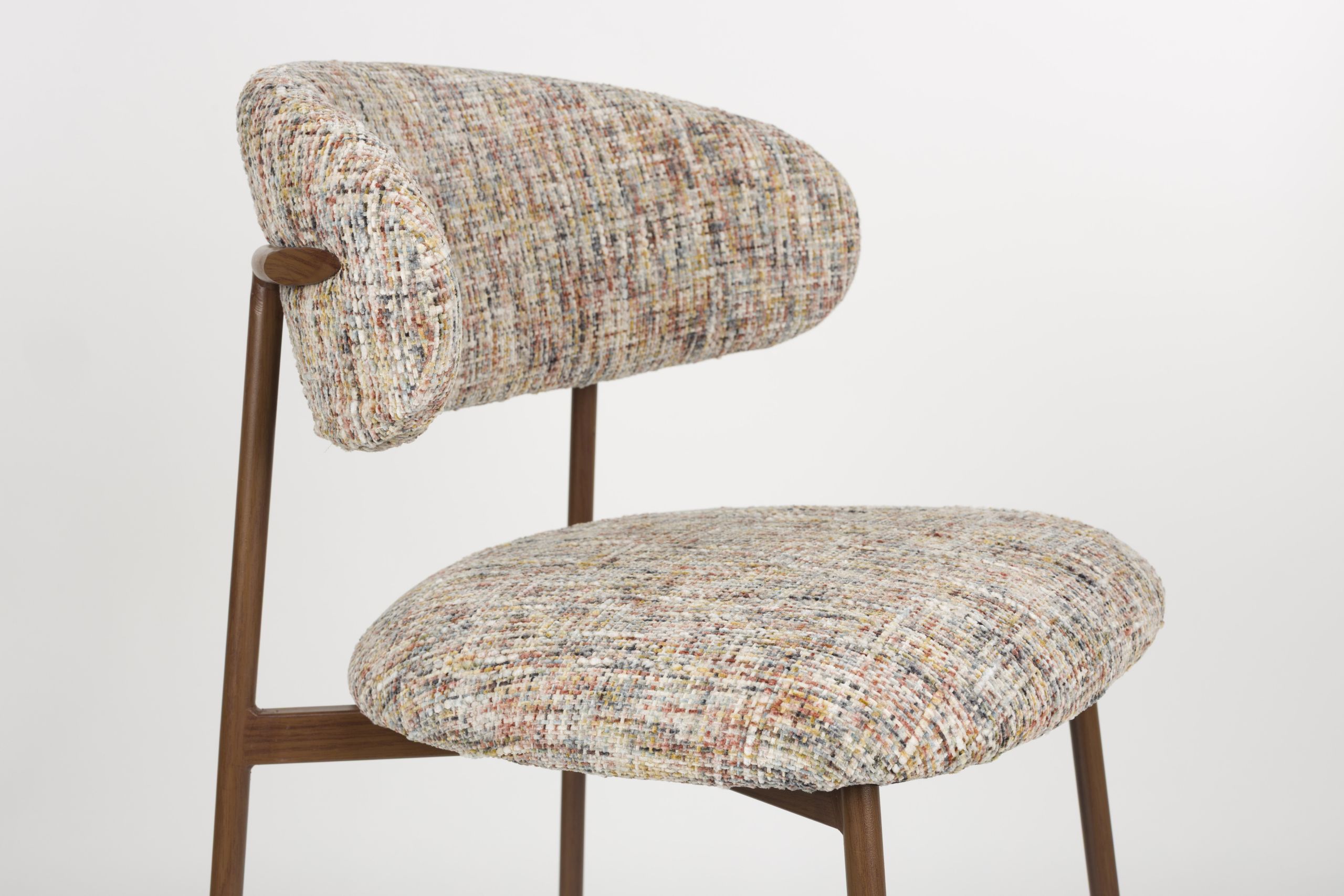 2er Set Retro Barhocker Claes Walnussholzoptik Multicolour