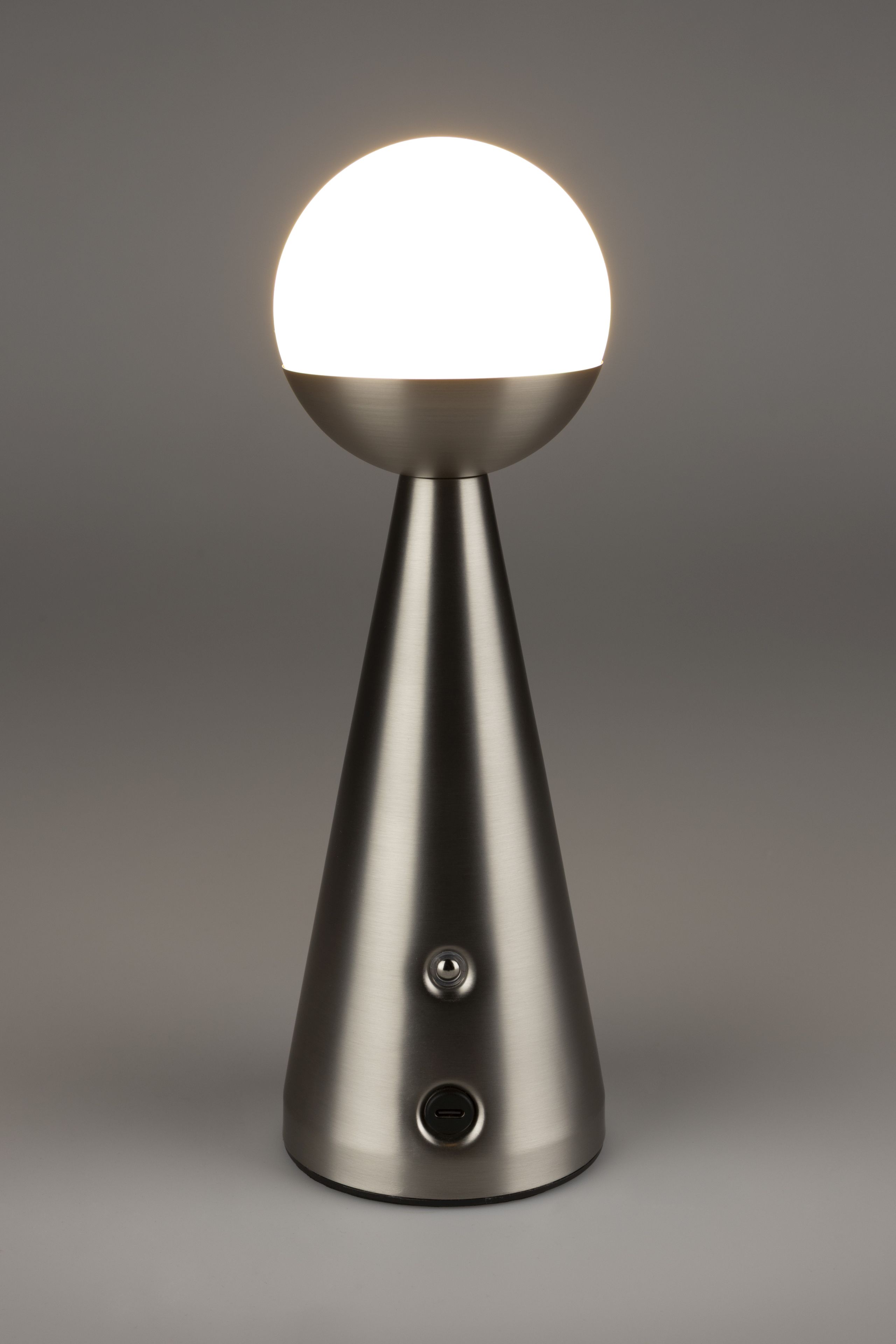 Retro LED Tischlampe Bello dimmbar Mid-Century-Design Silber