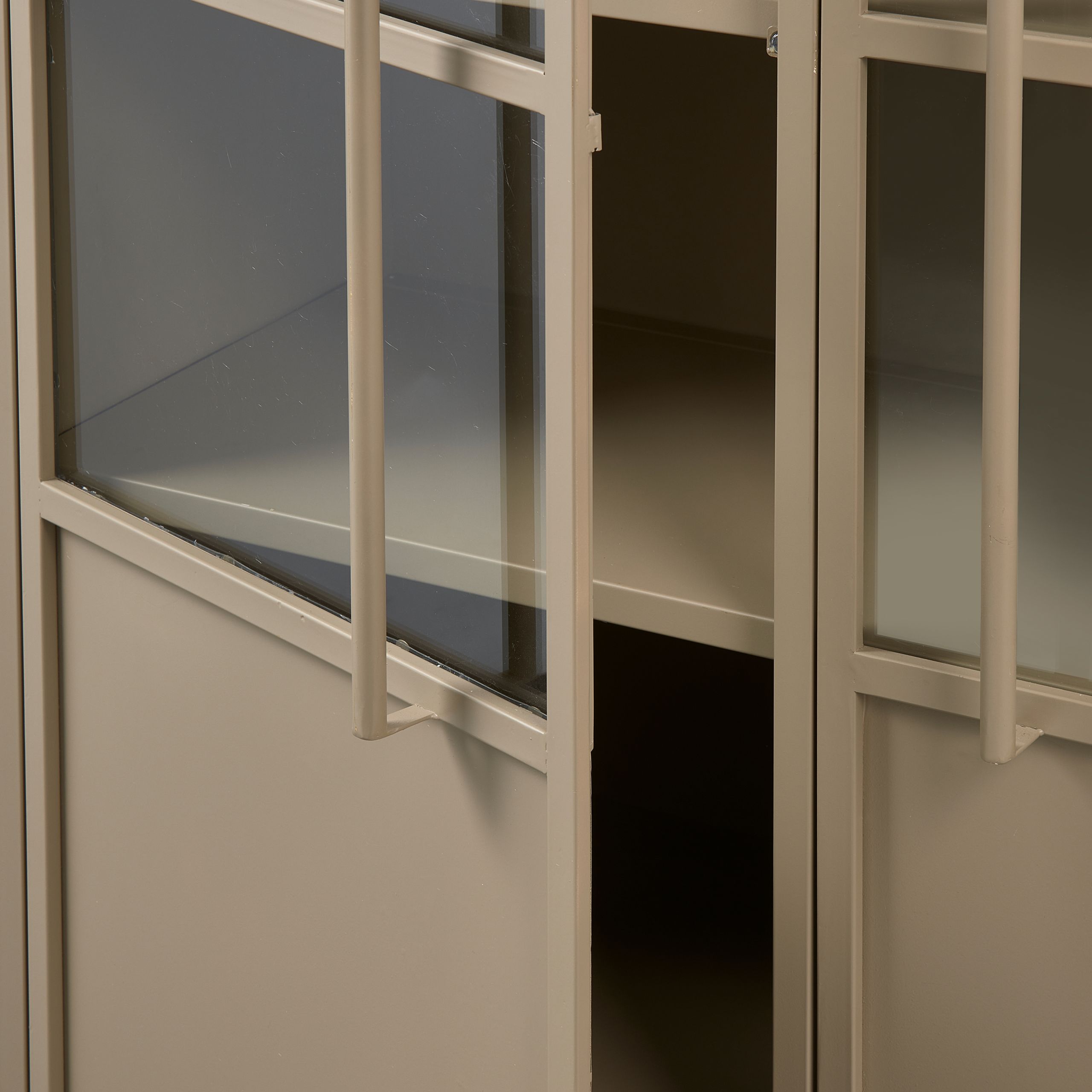 Vitrine Metallschrank Exhibit Industrial Metall-Glas Khaki 170